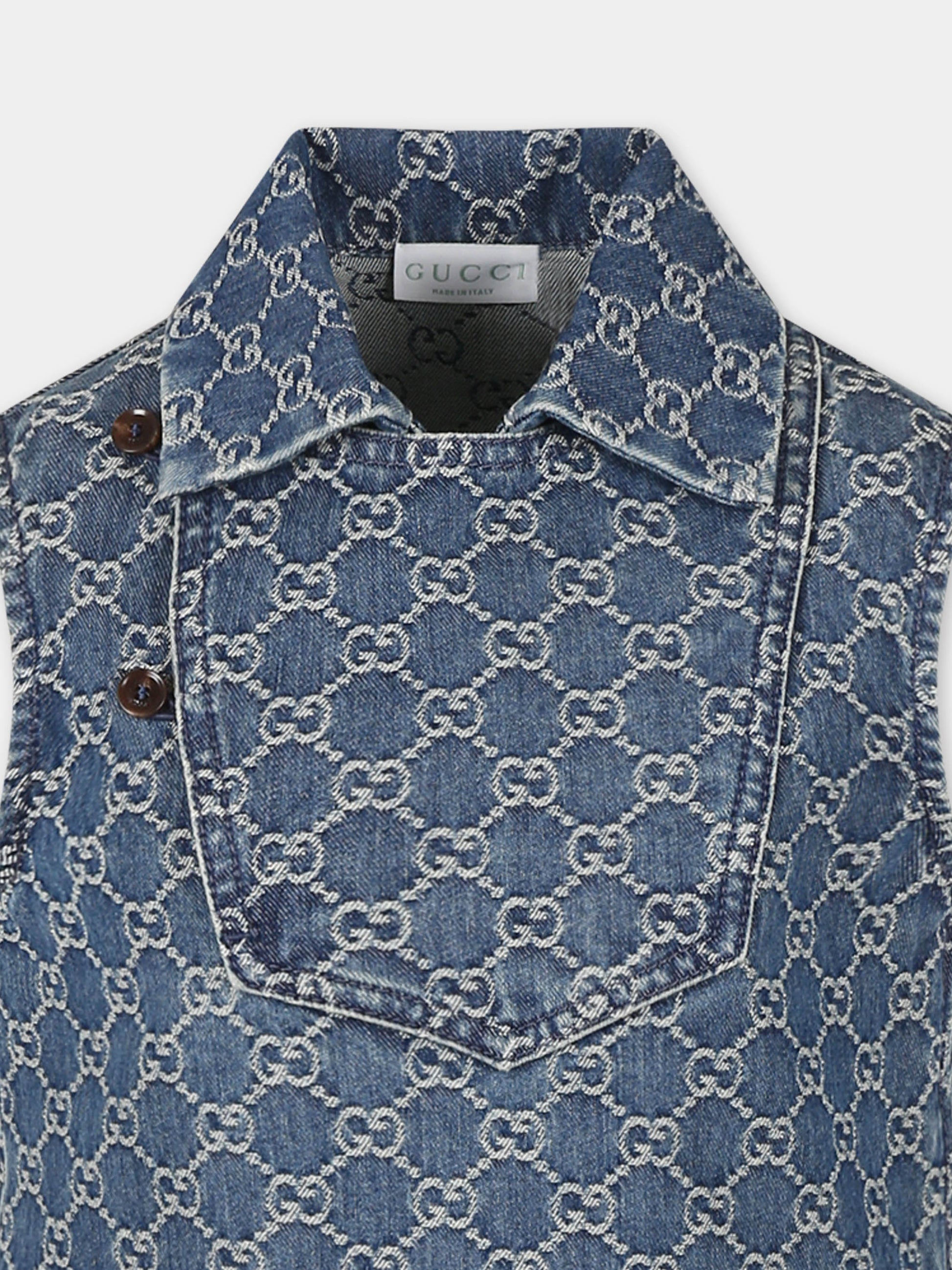 Vestito denim per bambina con GG,Gucci Kids,808299 XDC6G 4266