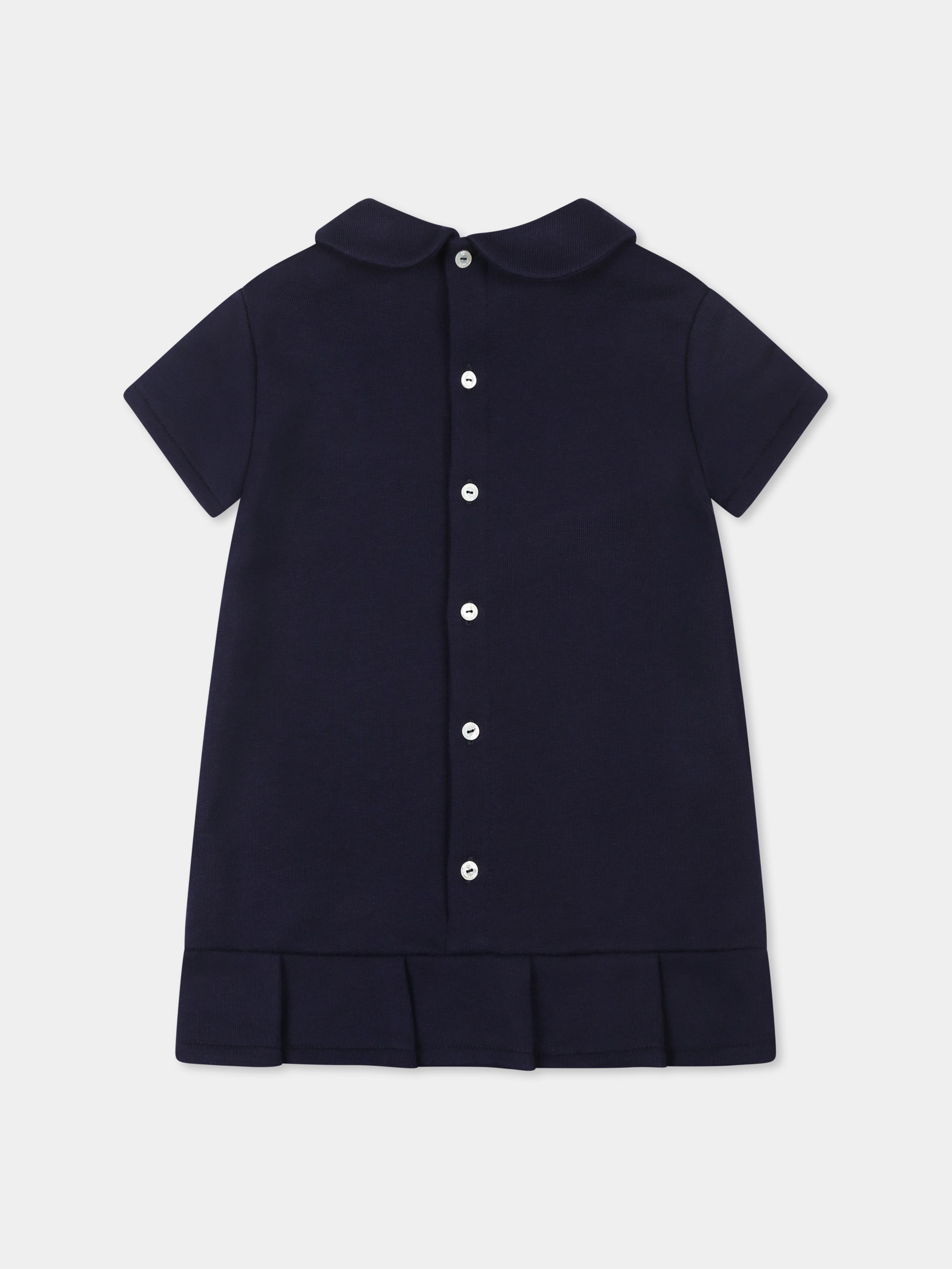 Vestito blu per neonata con morsetto,Gucci Kids,787372 XJGPC 4780