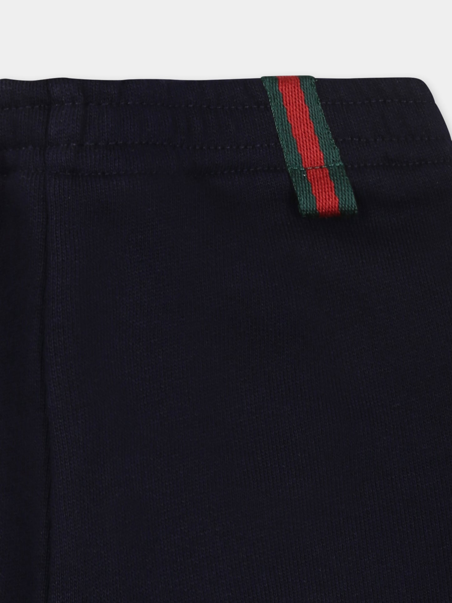 Pantaloni blu per neonato con dettaglio Web,Gucci Kids,631657 XJGPC 4780