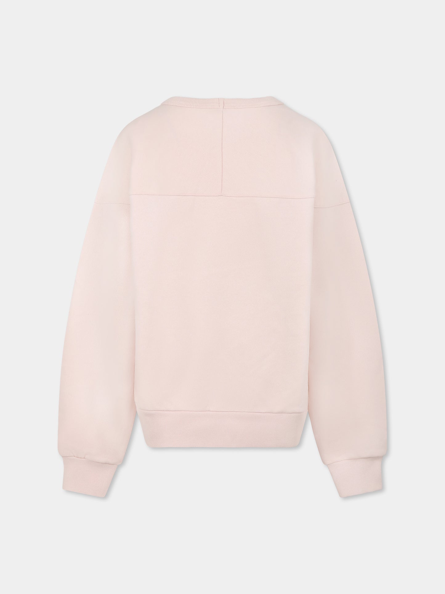 Pink sweatshirt for girl with logo