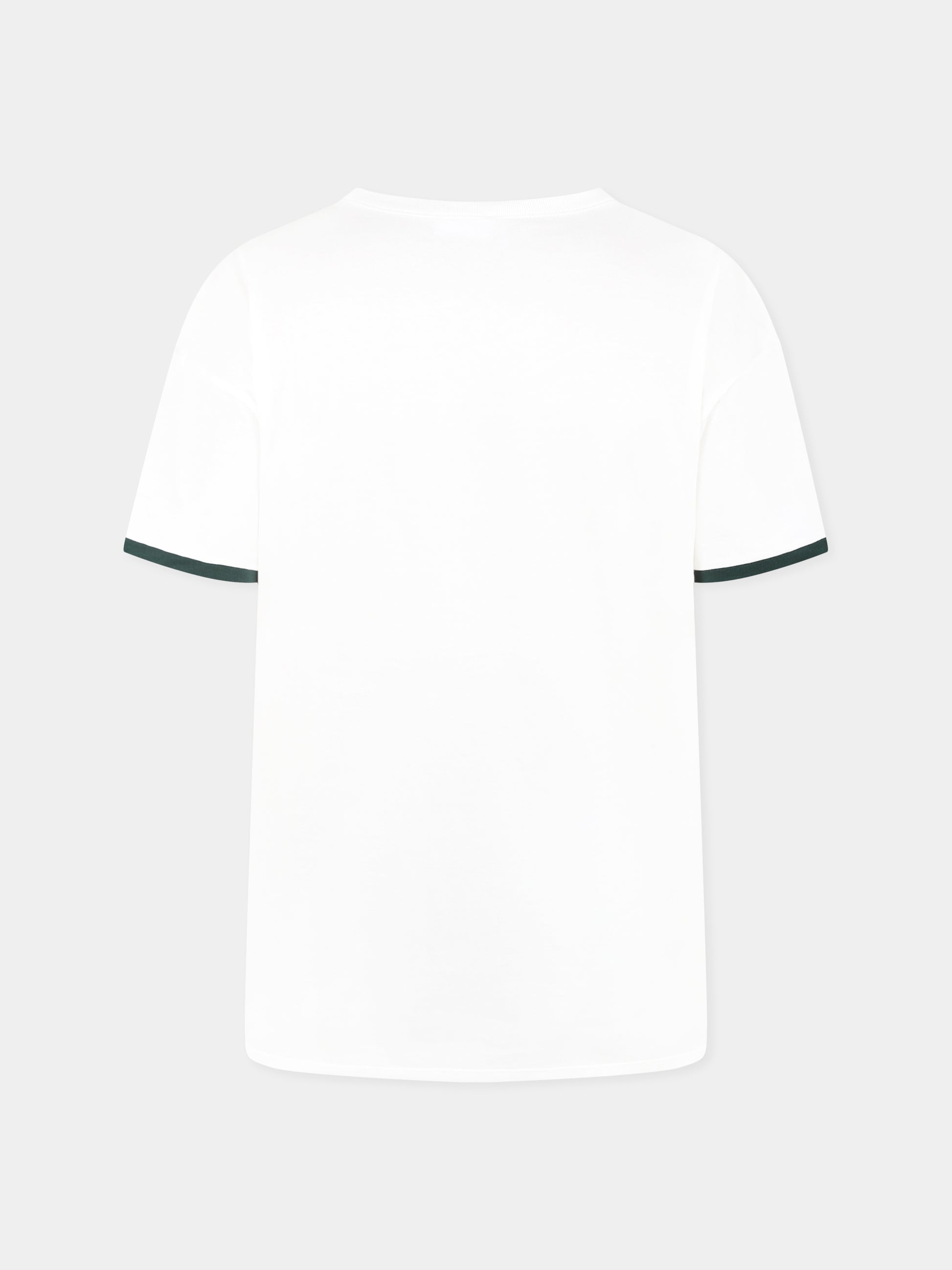 T-shirt bianca per bambino con logo Gucci e remi,Gucci Kids,820889 XJGY3 9214