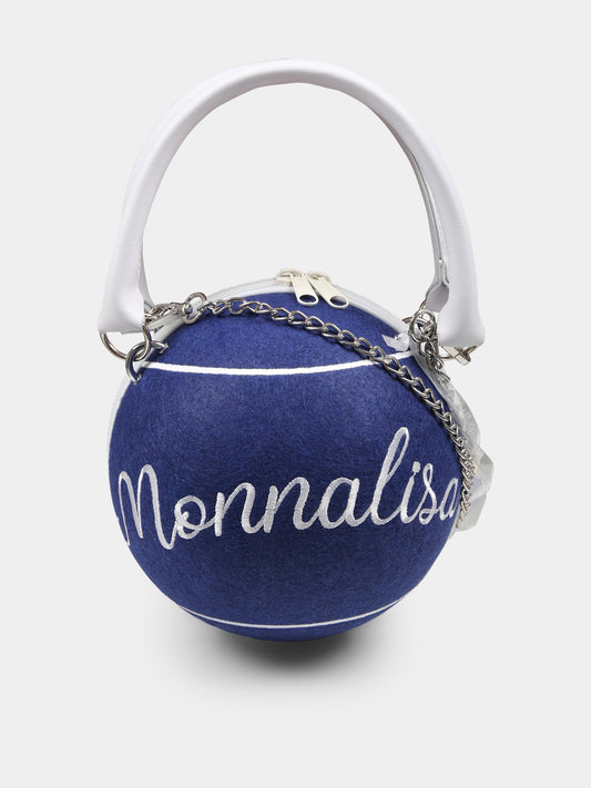 Borsa blu per bambina con logo,Monnalisa,19E004 5067 0056