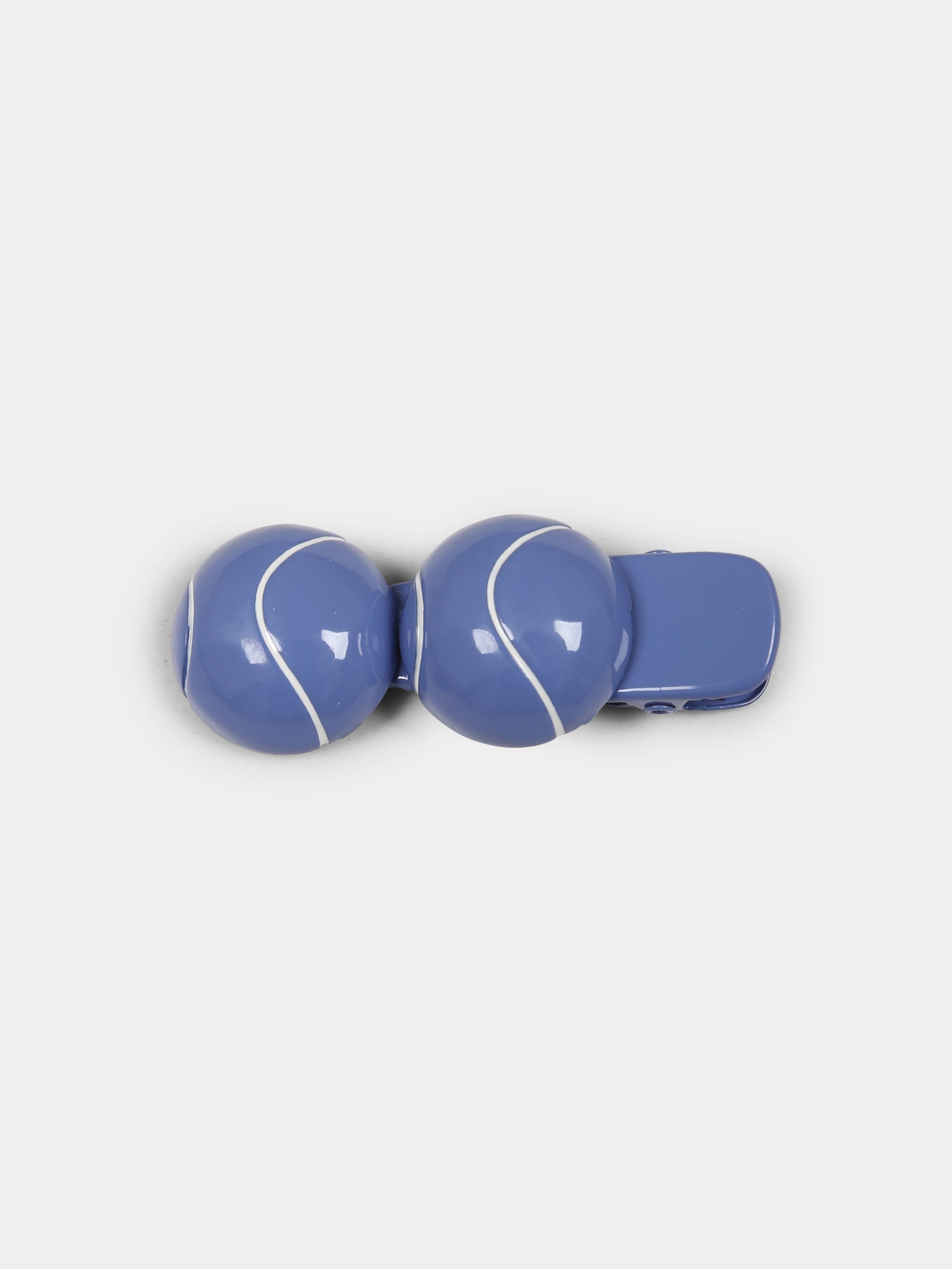 Set fermagli blu per bambina con logo e racchetta da tennis,Monnalisa,19E009 5075 0056