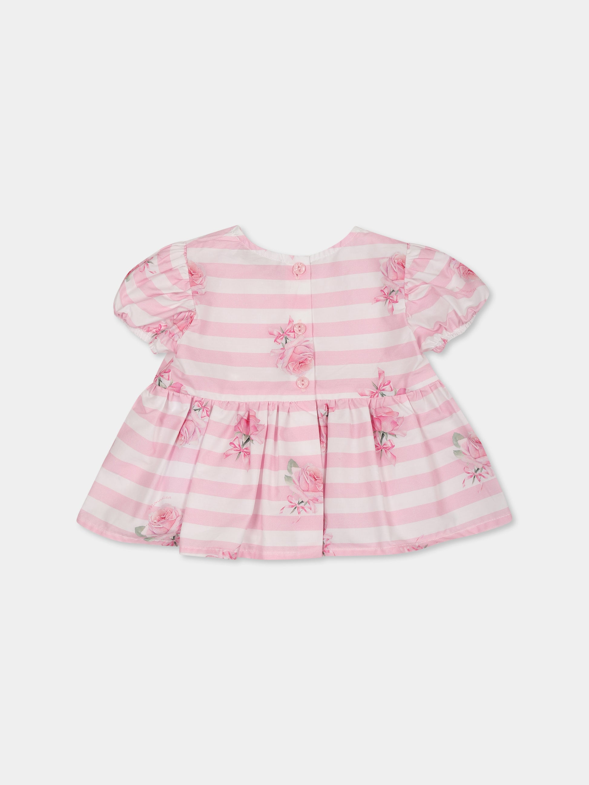 Top rosa per neonata con rose,Monnalisa,31E300 5650 9990