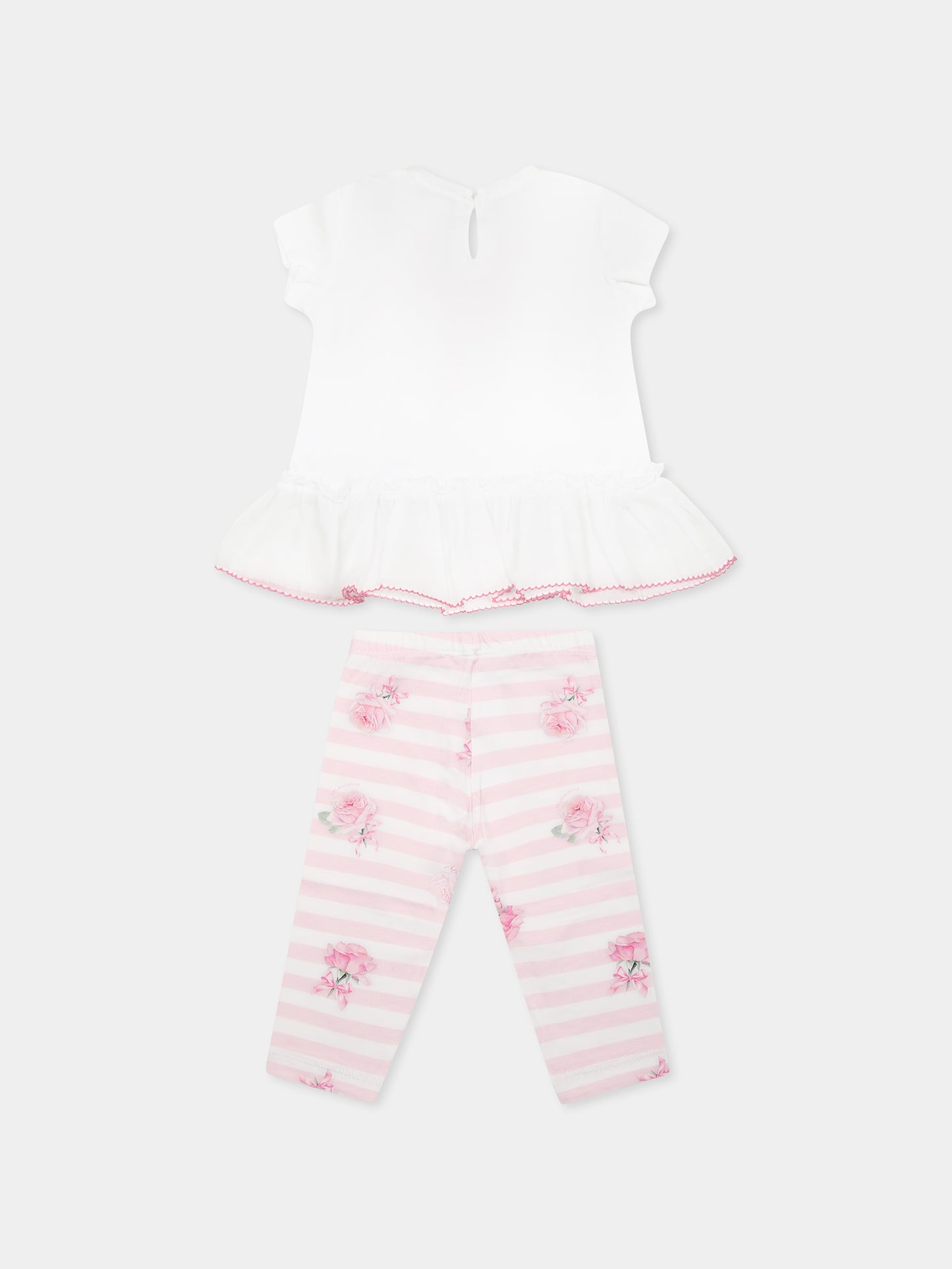 White suit for baby girl with rose