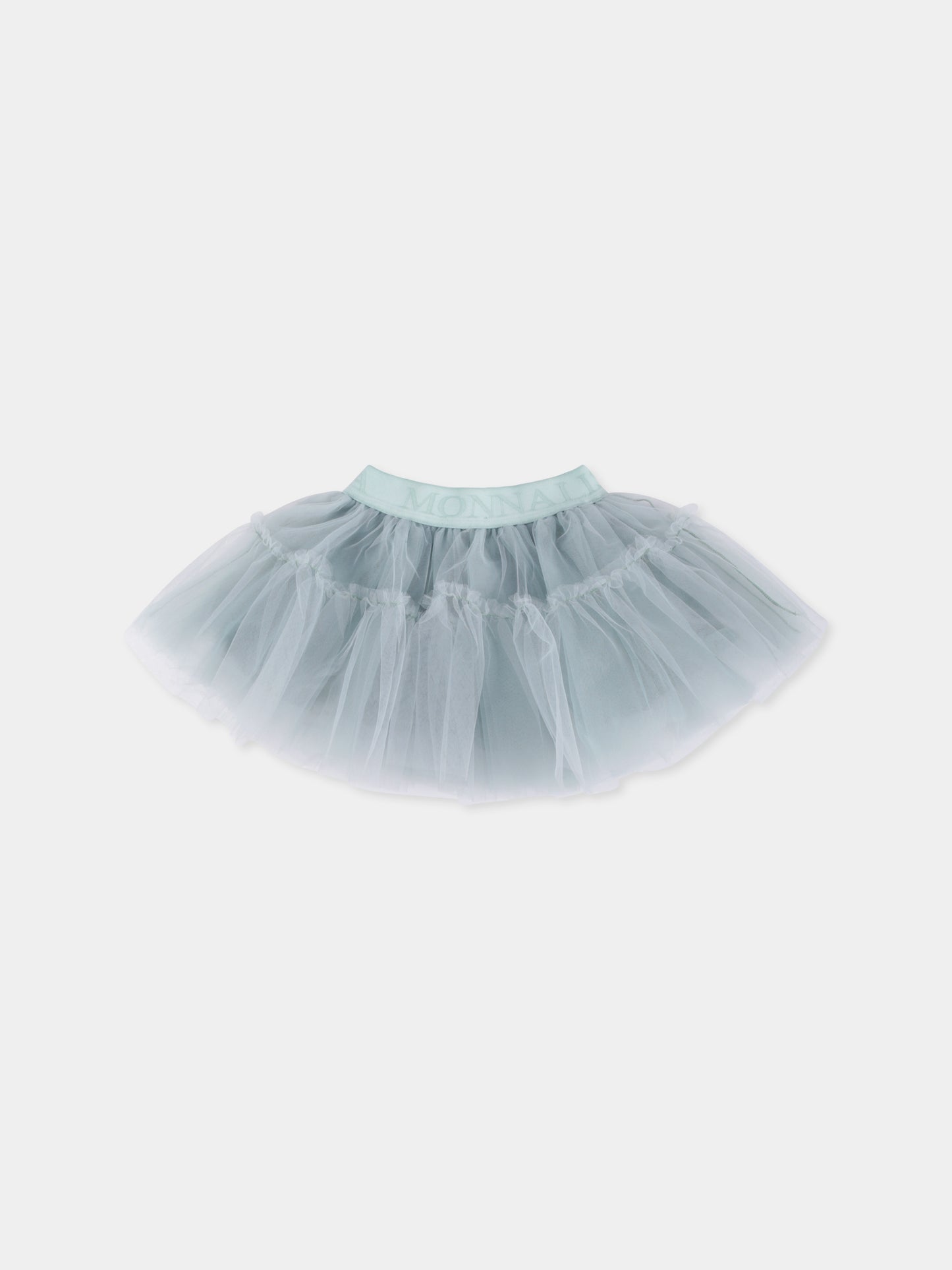 Light blue skirt for baby girl with logo