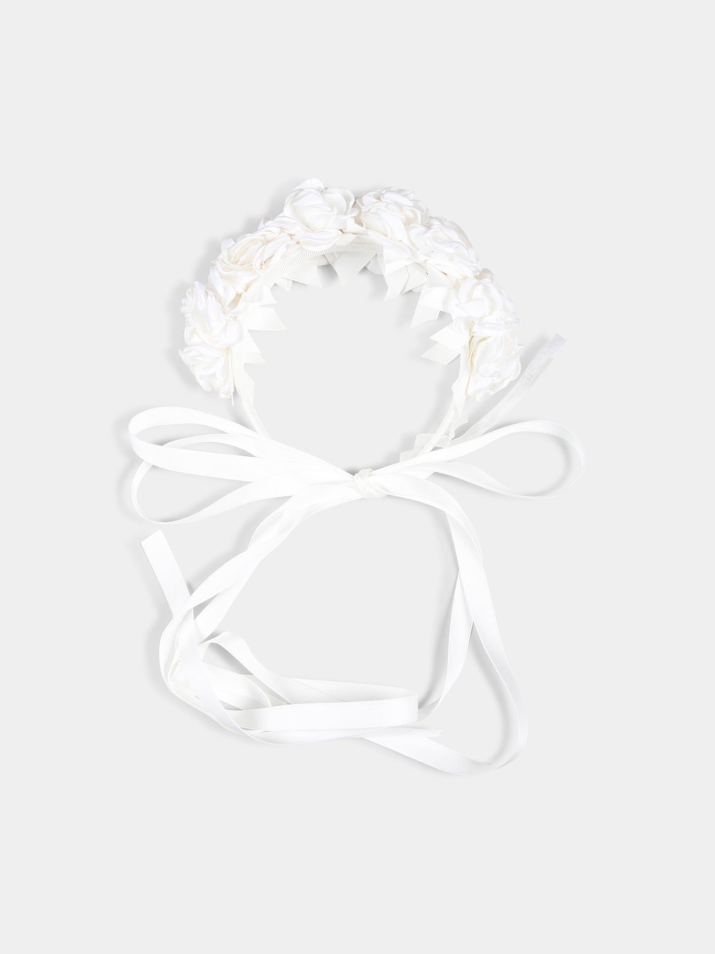 White headband for girl with flowers