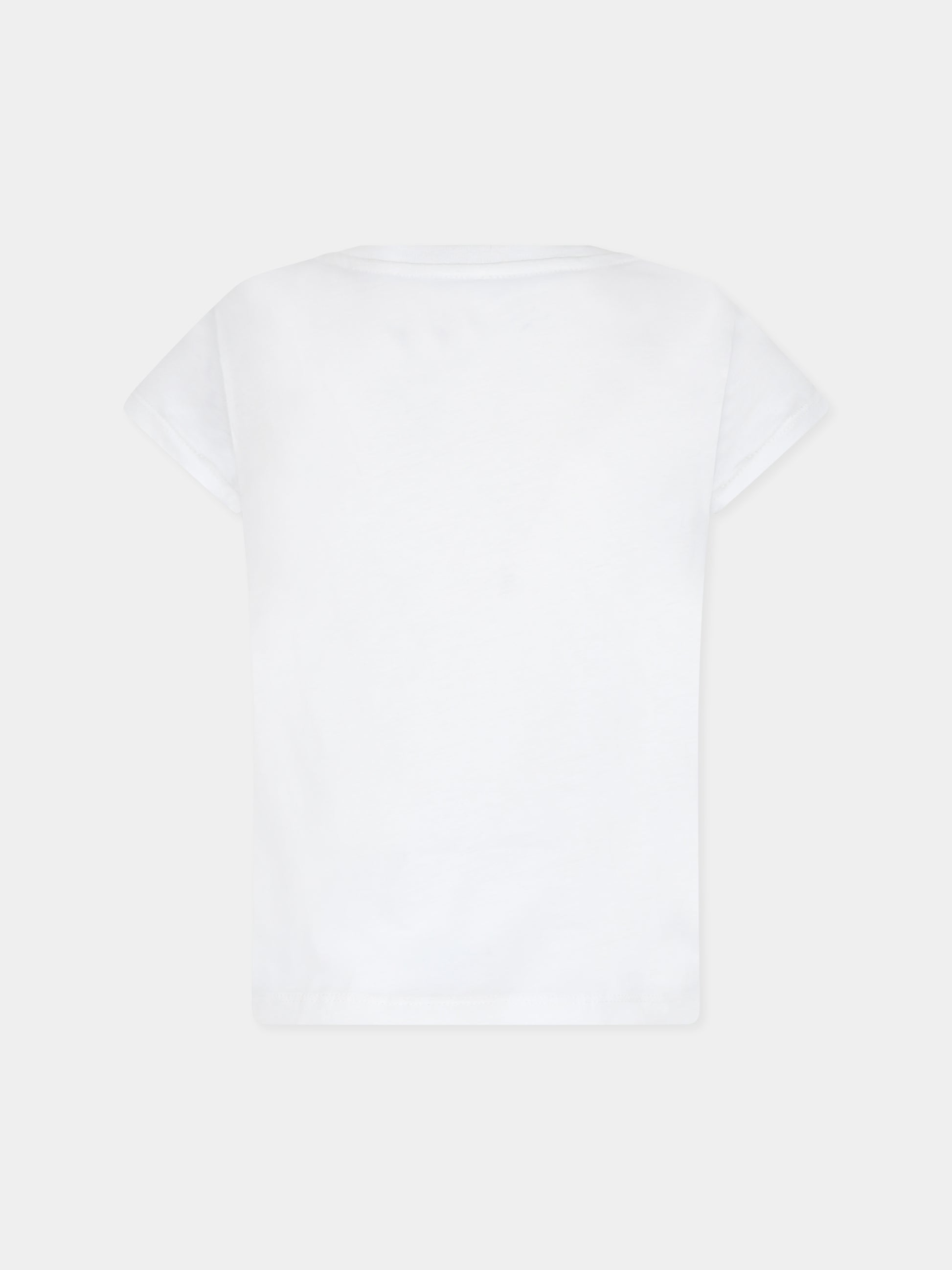 T-shirt bianca per bambina con logo,Lanvin Petite,N15107 117