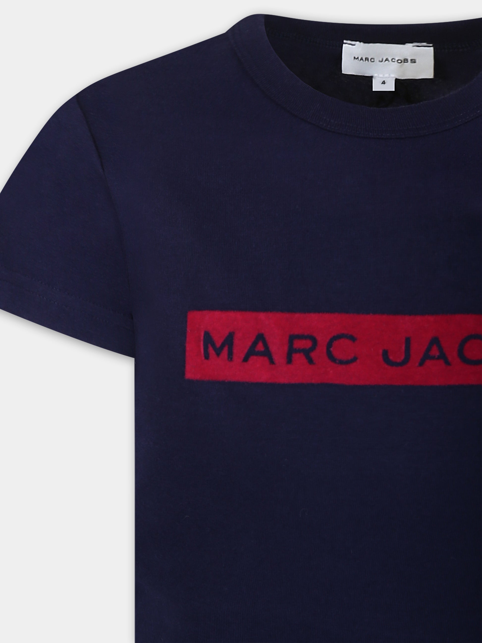 T-shirt blu per bambina con logo,Marc Jacobs,W15679 85T