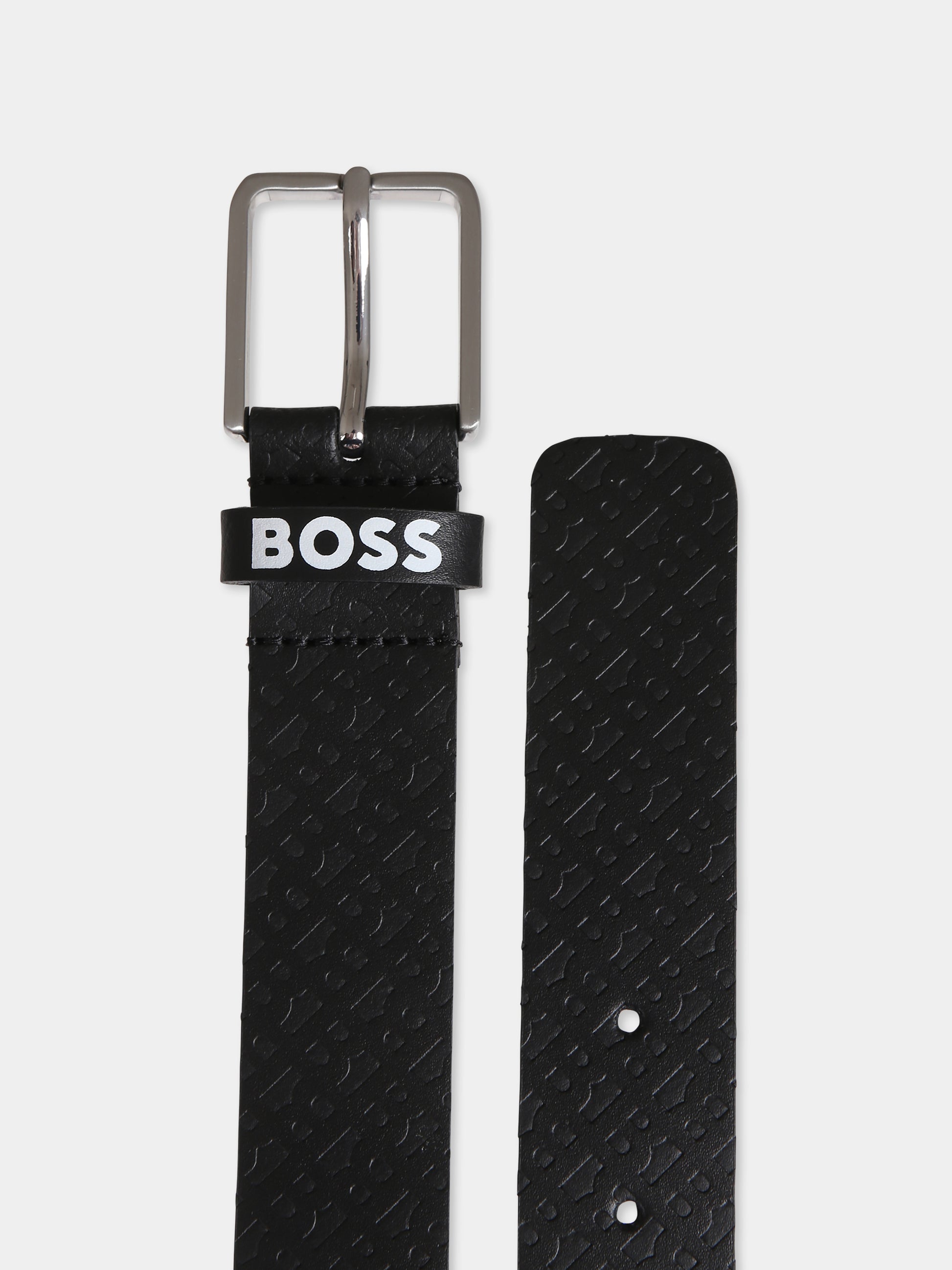 Cintura nera per bambino con logo,Boss,J20402 09B