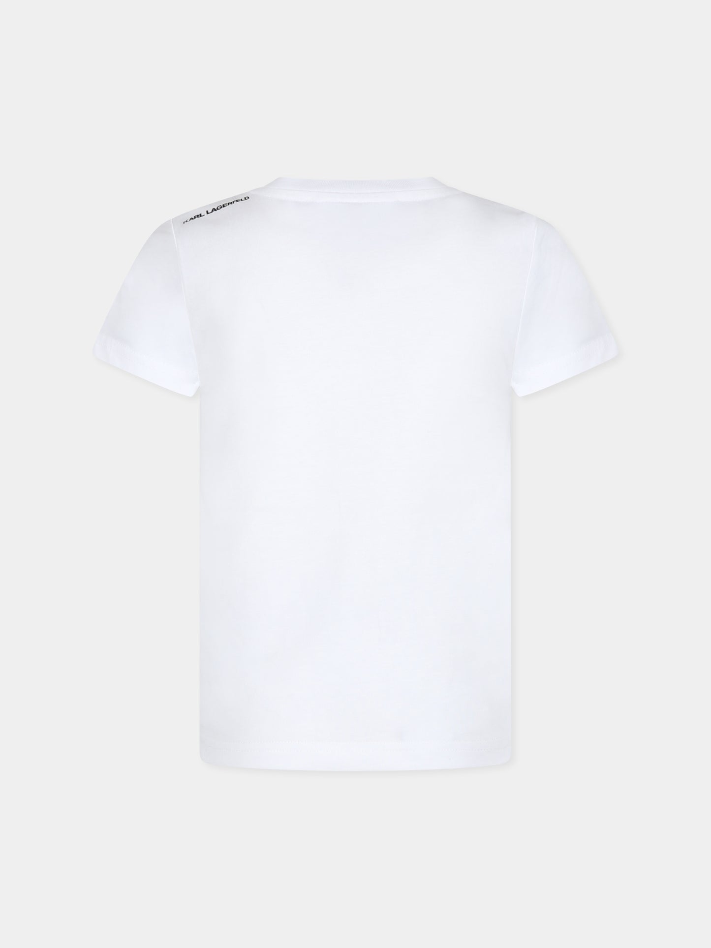 T-shirt bianca per bambini con Karl,Karl Lagerfeld Kids,Z25410 10B