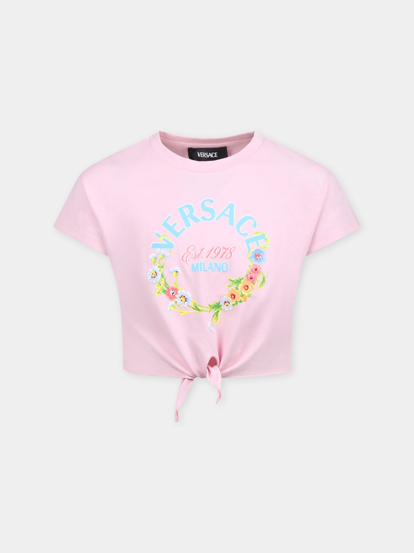 Pink t-shirt for girl with logo