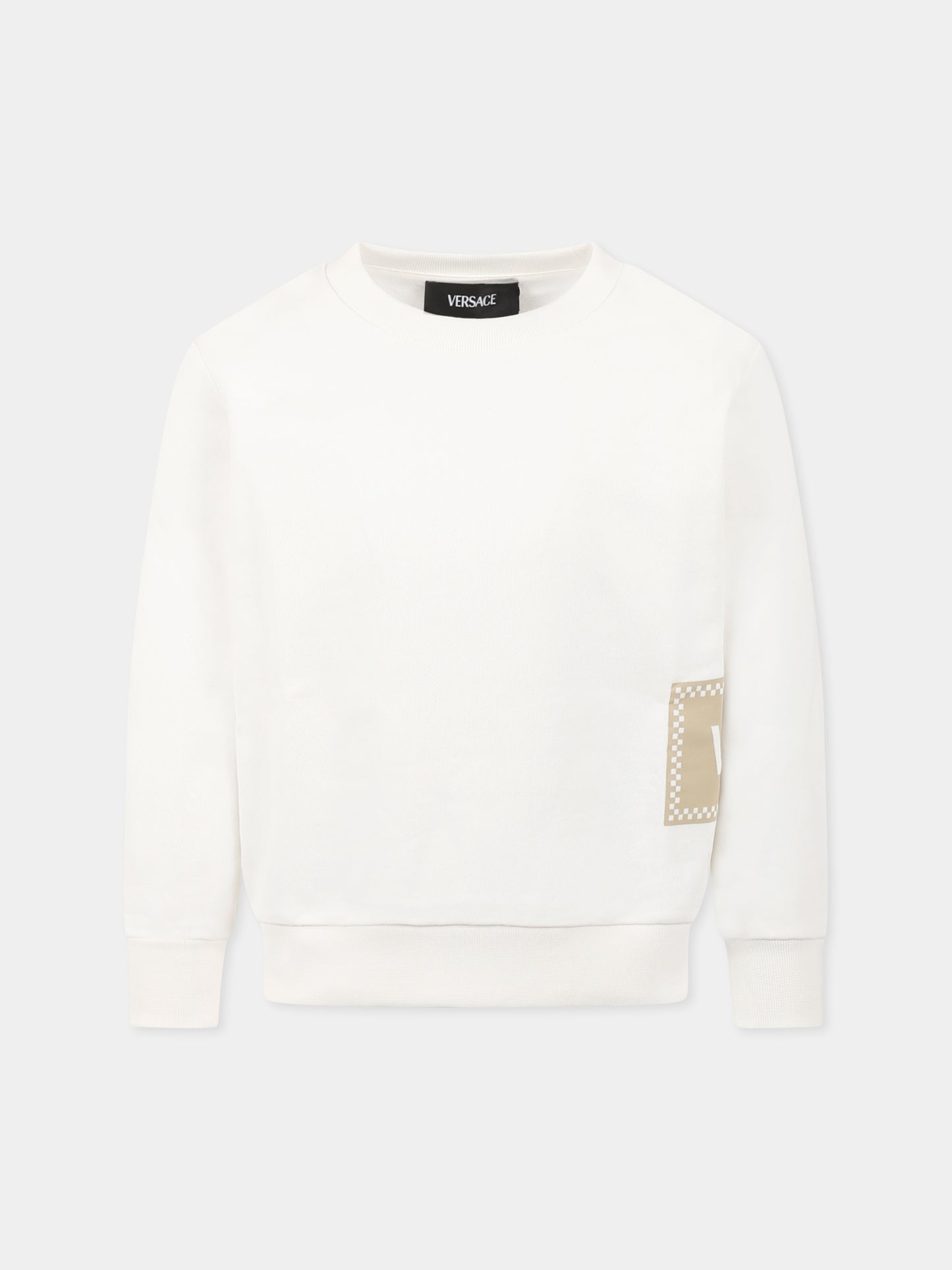 Felpa bianca per bambini con logo,Versace,1018577 1A13251 2WL50