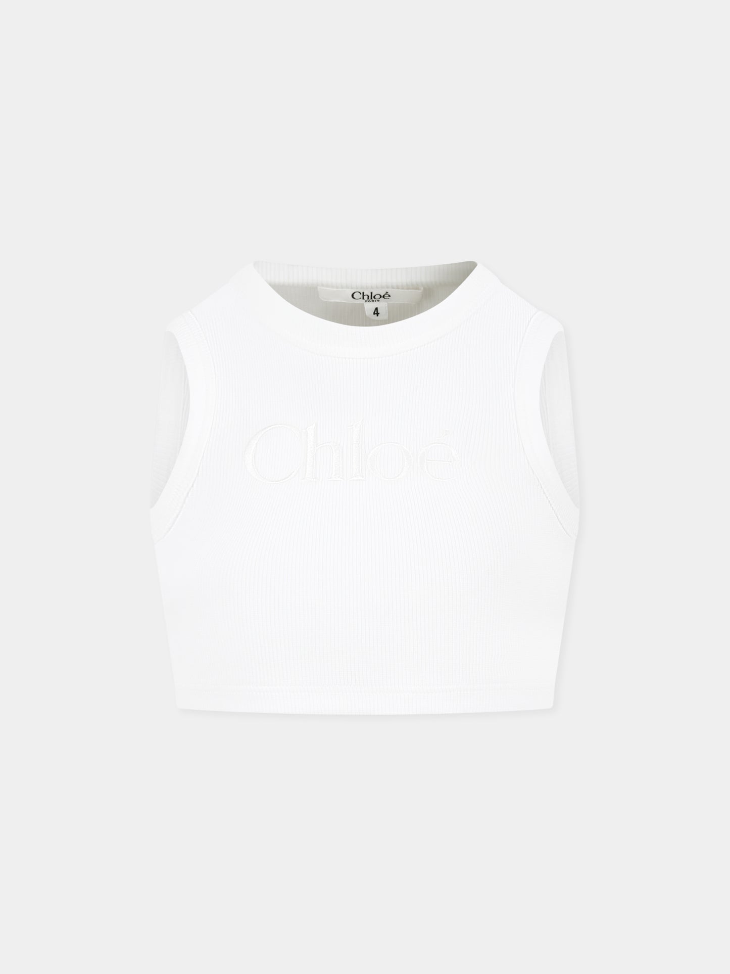White crop top for girl with logo