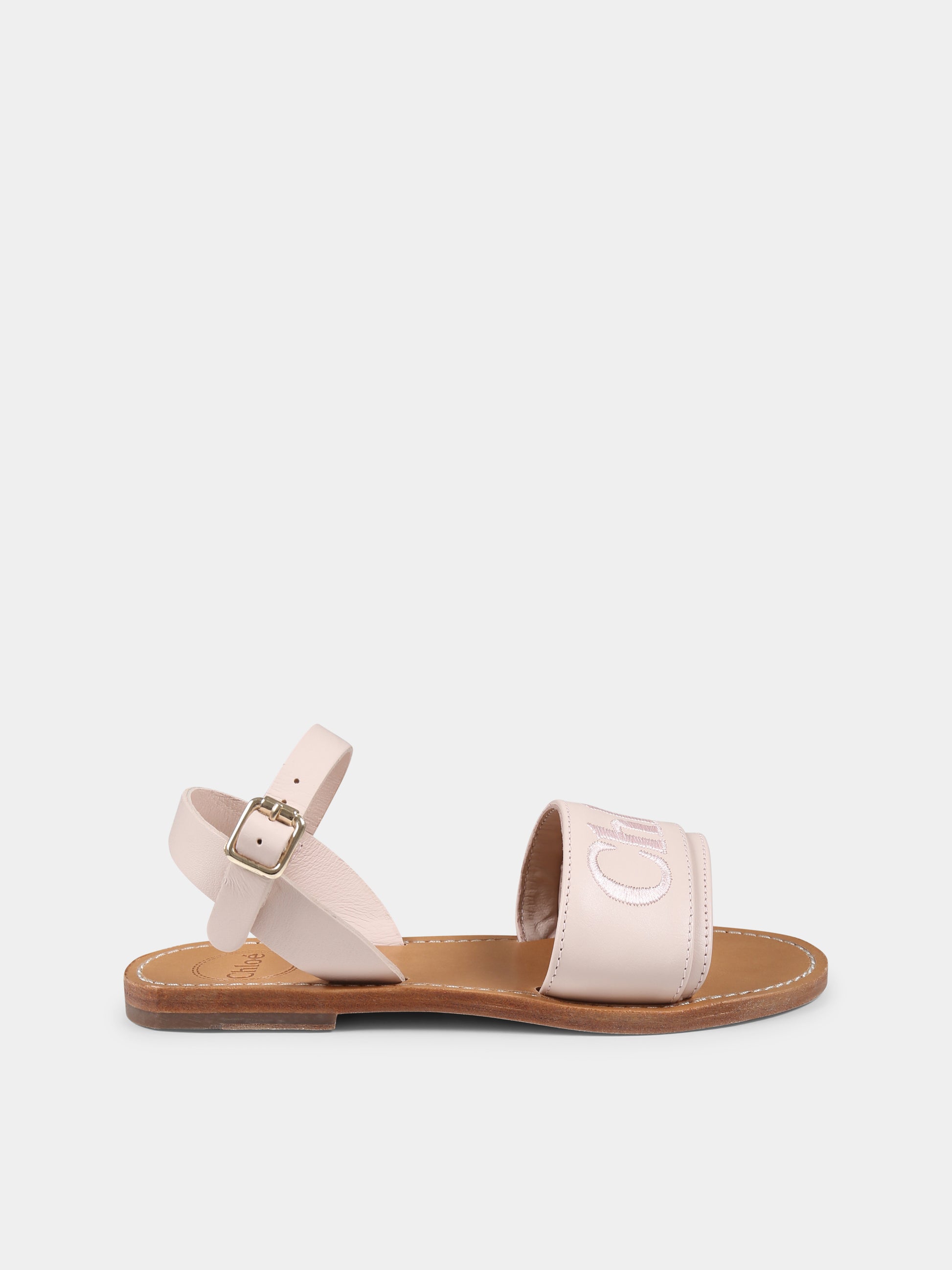 Sandali rosa per bambina con logo,Chloé Kids,C20510 45Q