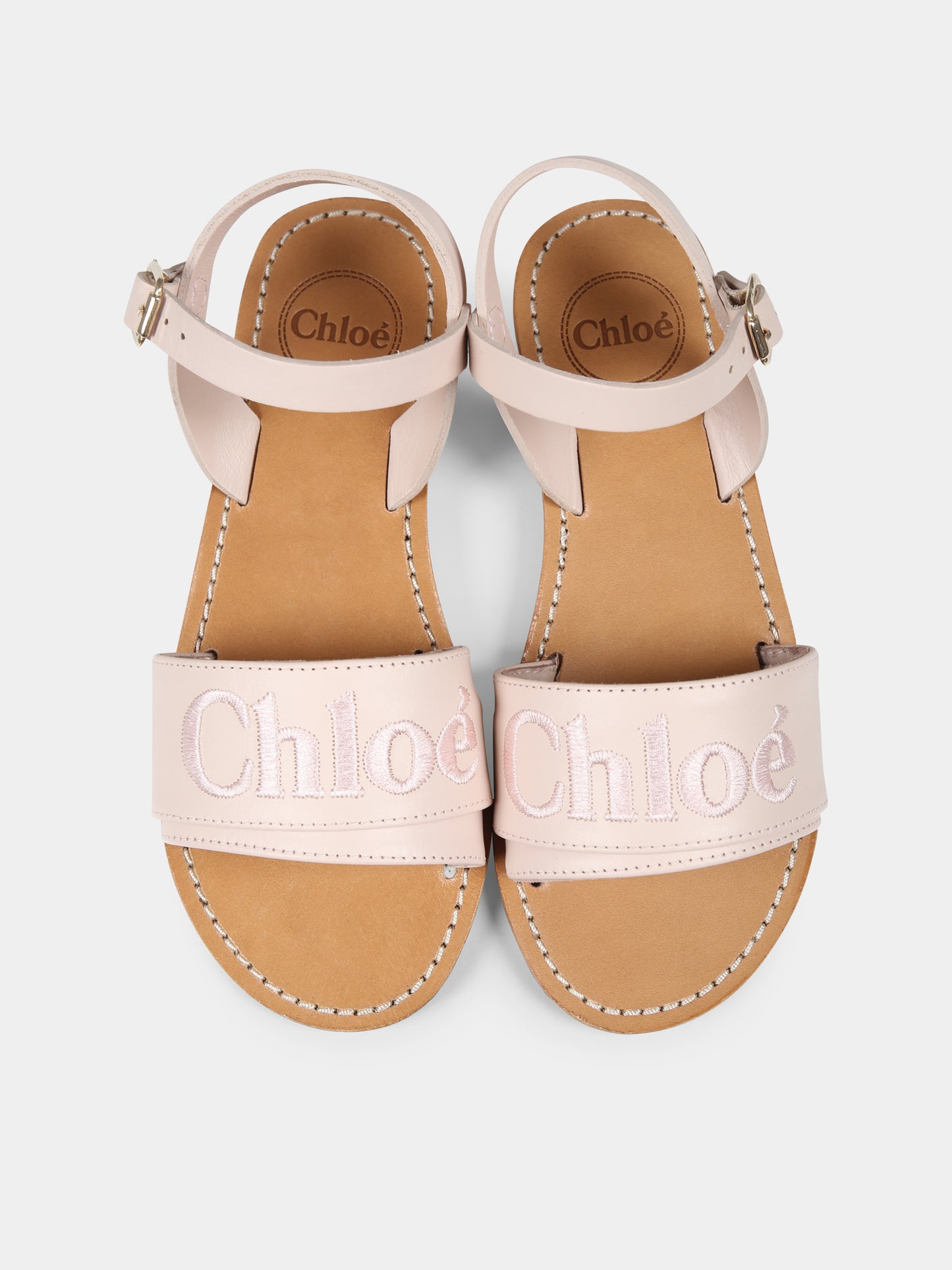 Sandali rosa per bambina con logo,Chloé Kids,C20510 45Q