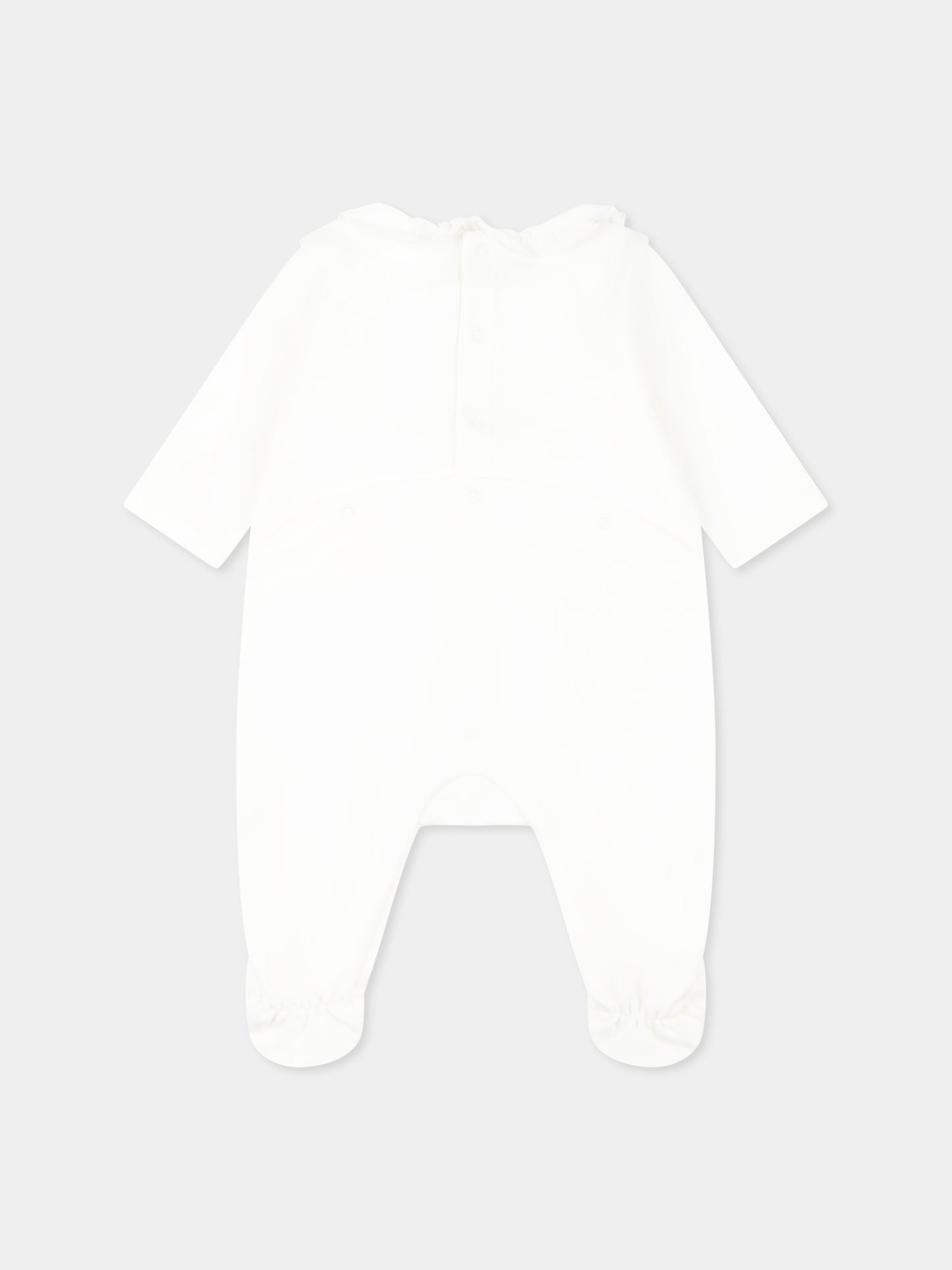 Set bianco per neonata con logo e fiori,Chloé Kids,C20408 117