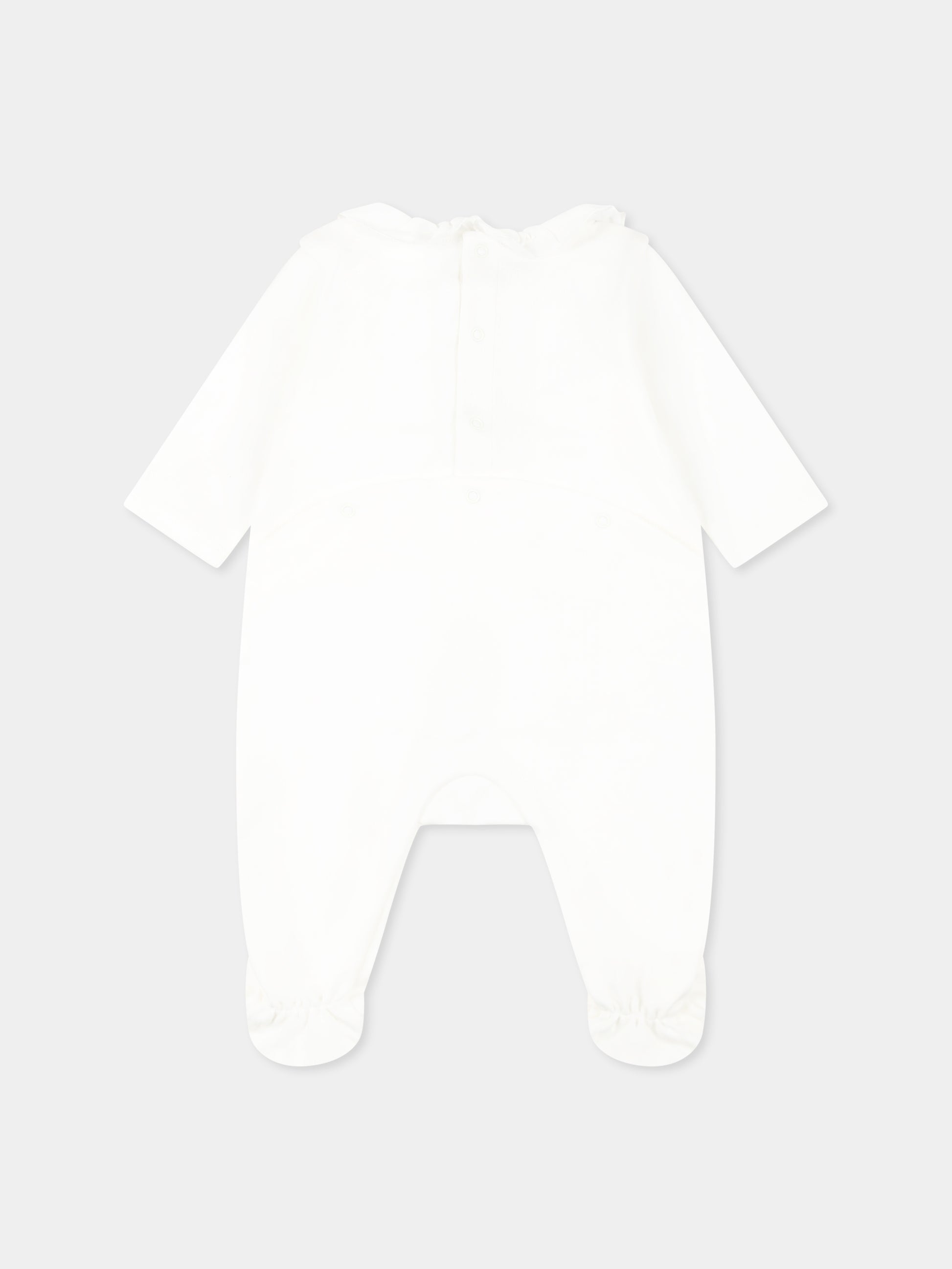 Set bianco per neonata con logo e fiori,Chloé Kids,C20408 117