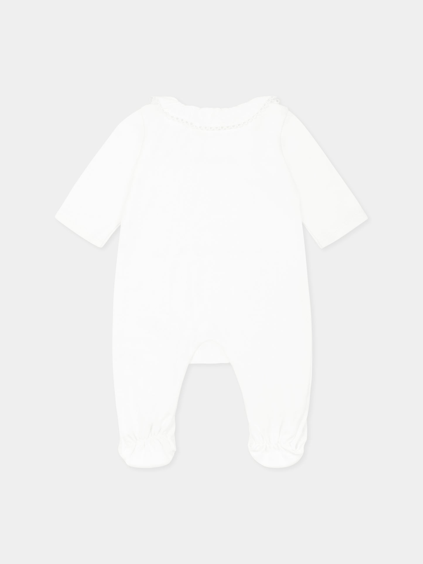 Set tutina bianco pe neonata con logo,Chloé Kids,C20411 117