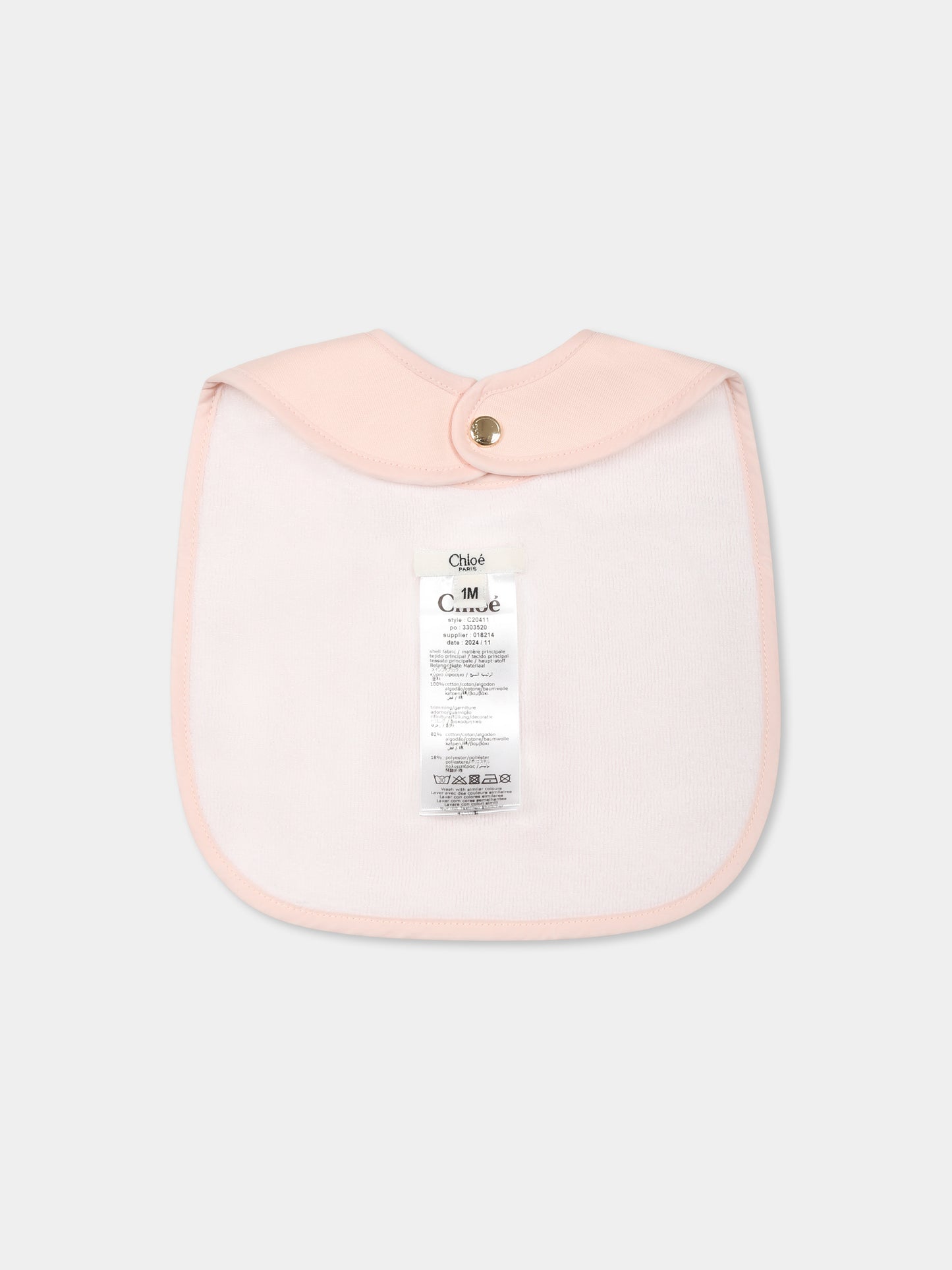 Set tutina bianco pe neonata con logo,Chloé Kids,C20411 117