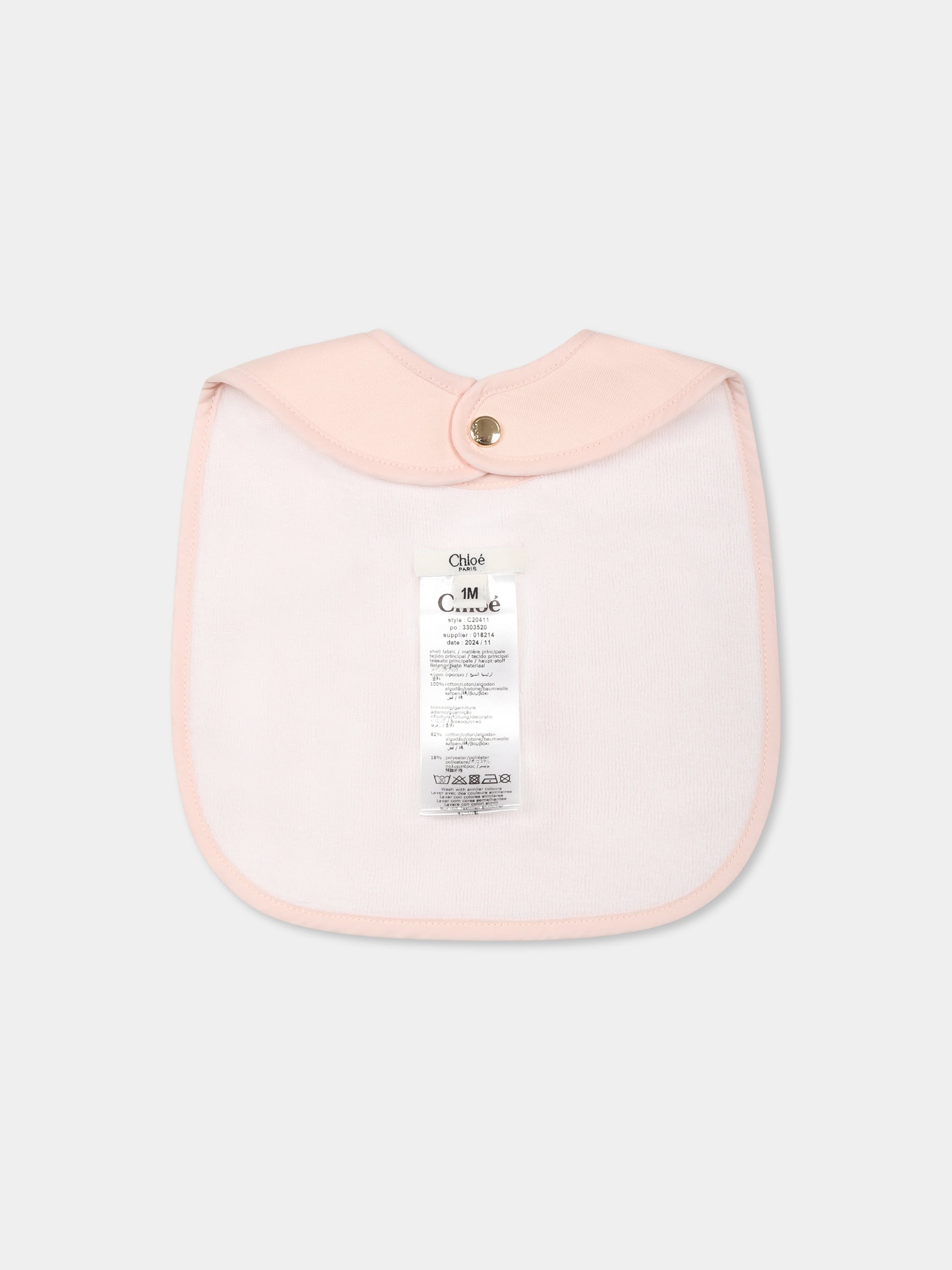 Set tutina bianco pe neonata con logo,Chloé Kids,C20411 117