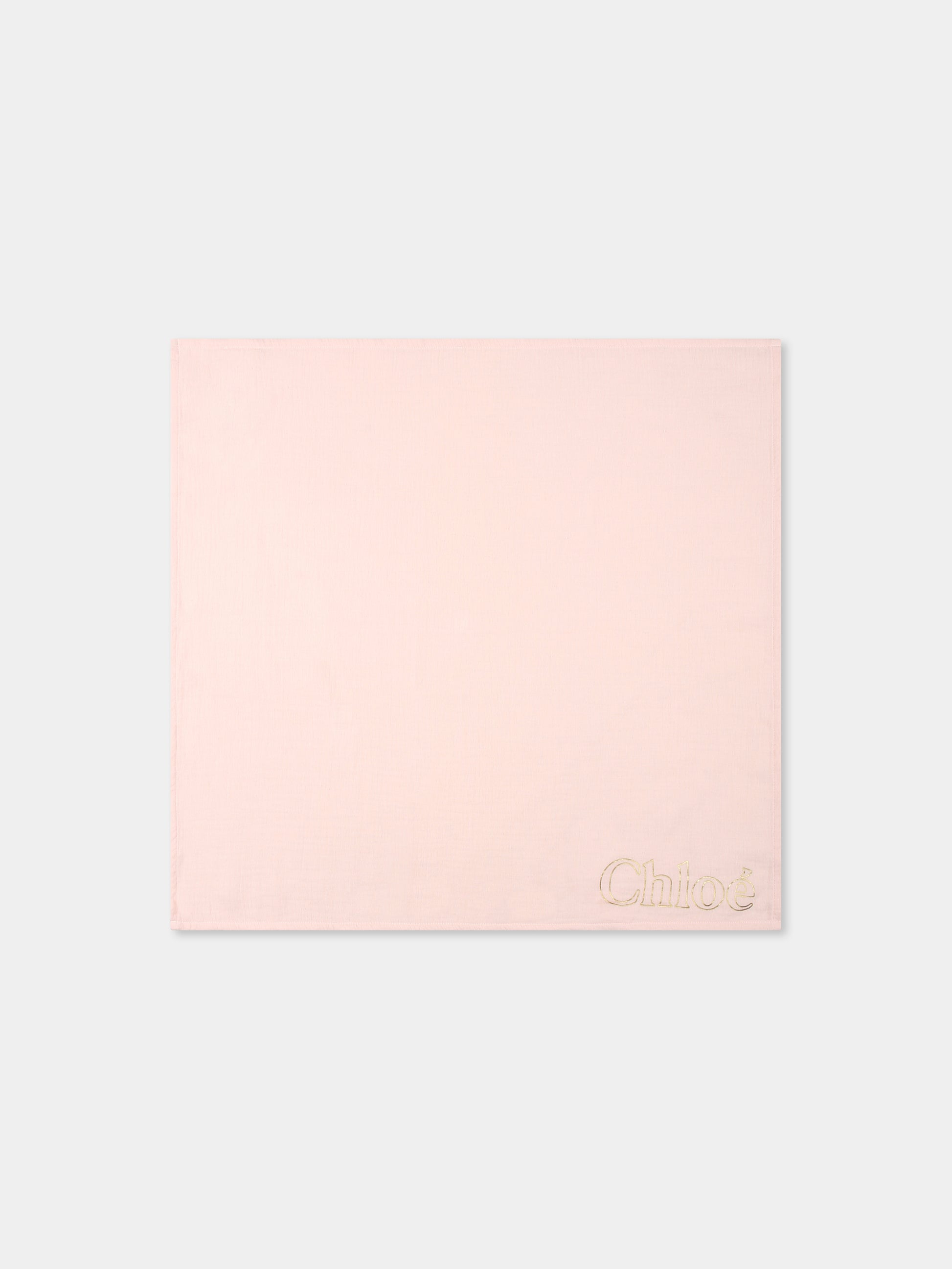 Set pochette rosa per neonata con logo,Chloé Kids,C20561 Z41