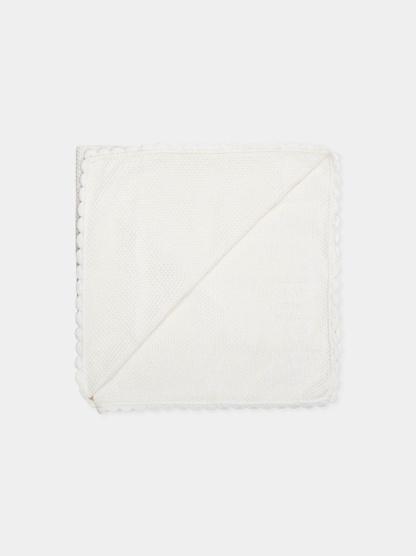 Coperta avorio per neonata con logo,Chloé Kids,C20586 117