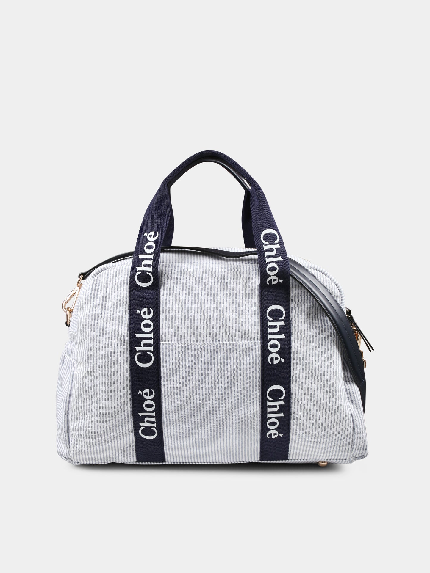 Borsa mamma celeste per neonati con logo,Chloé Kids,C20581 859