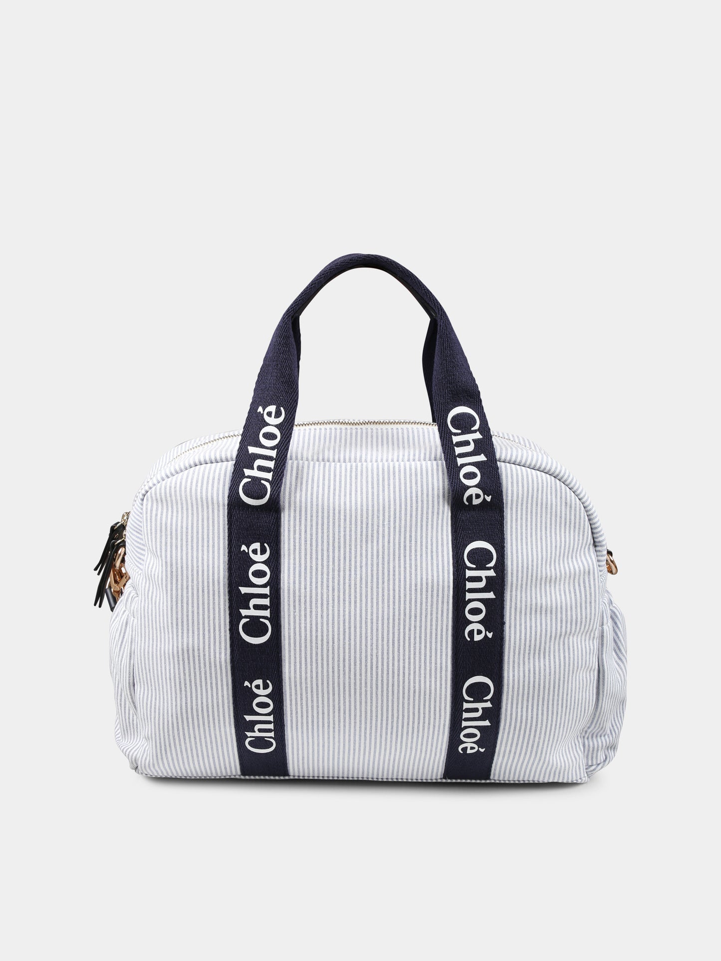 Borsa mamma celeste per neonati con logo,Chloé Kids,C20581 859