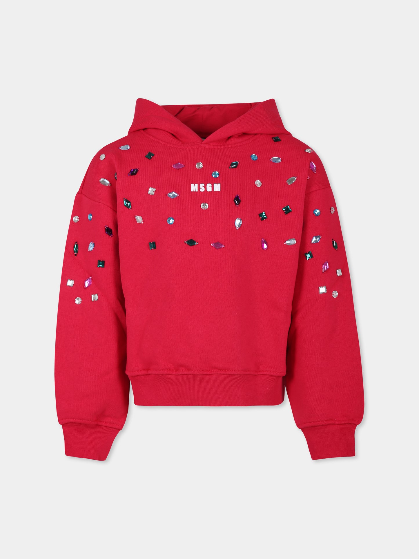 Felpa fucsia per bambina con logo,Msgm Kids,F3MSJGHS086 044