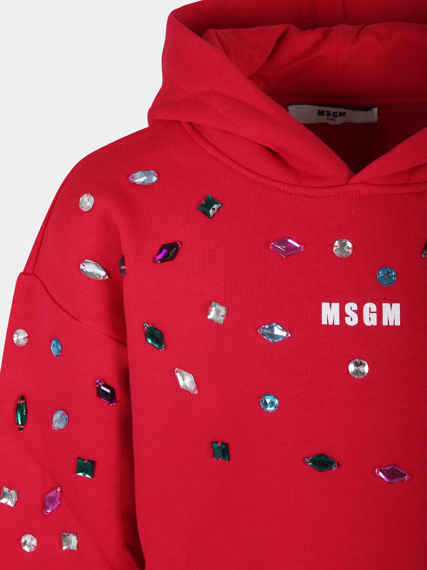Felpa fucsia per bambina con logo,Msgm Kids,F3MSJGHS086 044