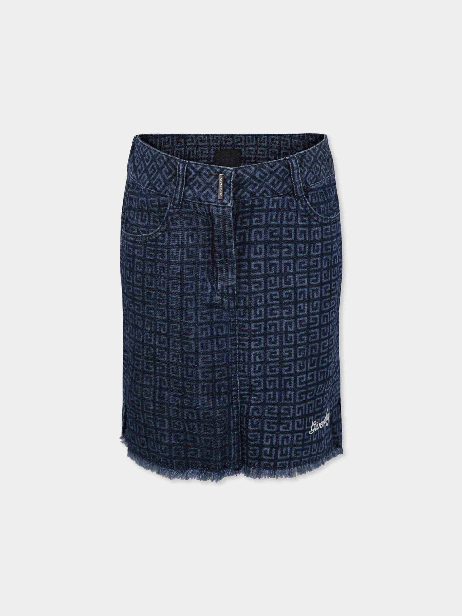 Gonna denim per bambina con motivo 4G,Givenchy Kids,H30762 Z01