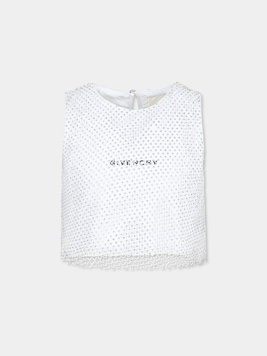 Grey top for girl with logo