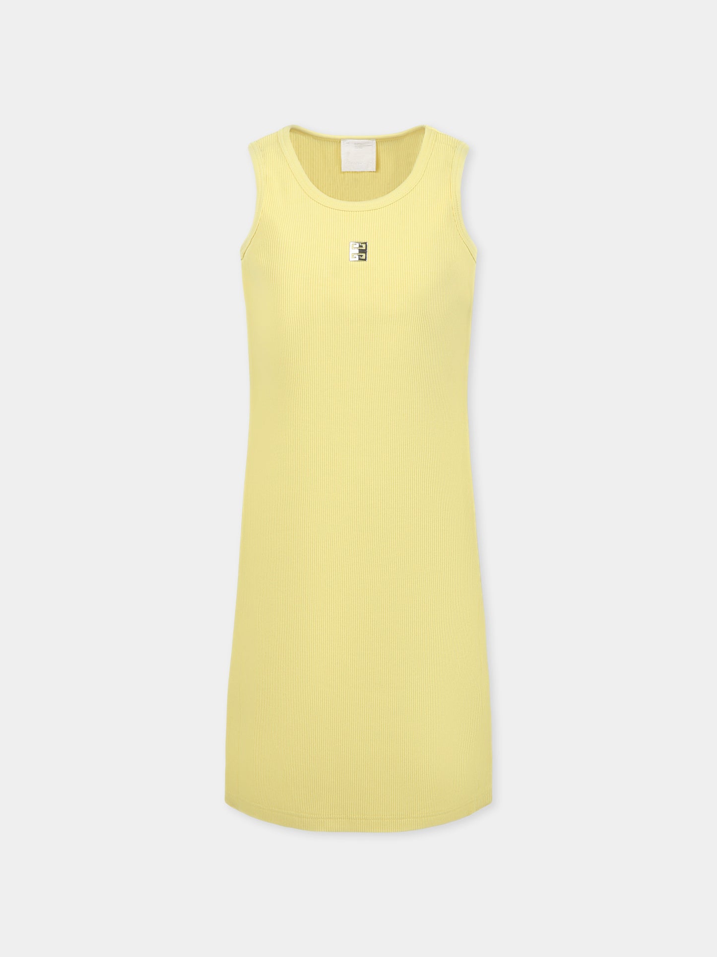 Yellow dress for girl with logo