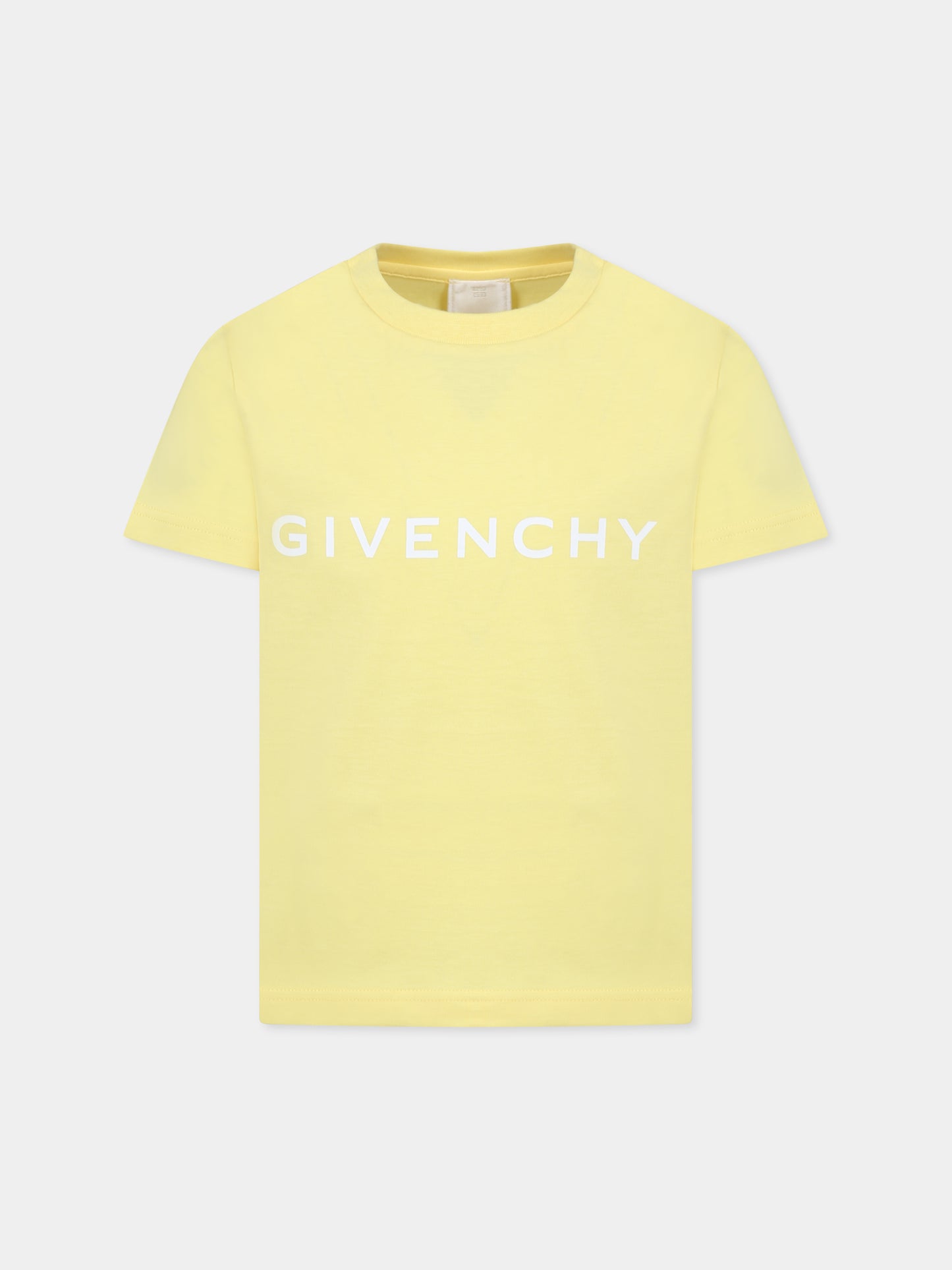 T-shirt gialla per bambini con logo,Givenchy Kids,H30718 571