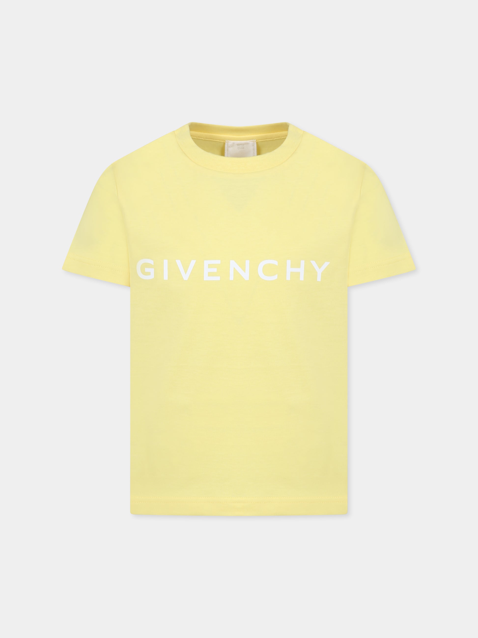 T-shirt gialla per bambini con logo,Givenchy Kids,H30718 571