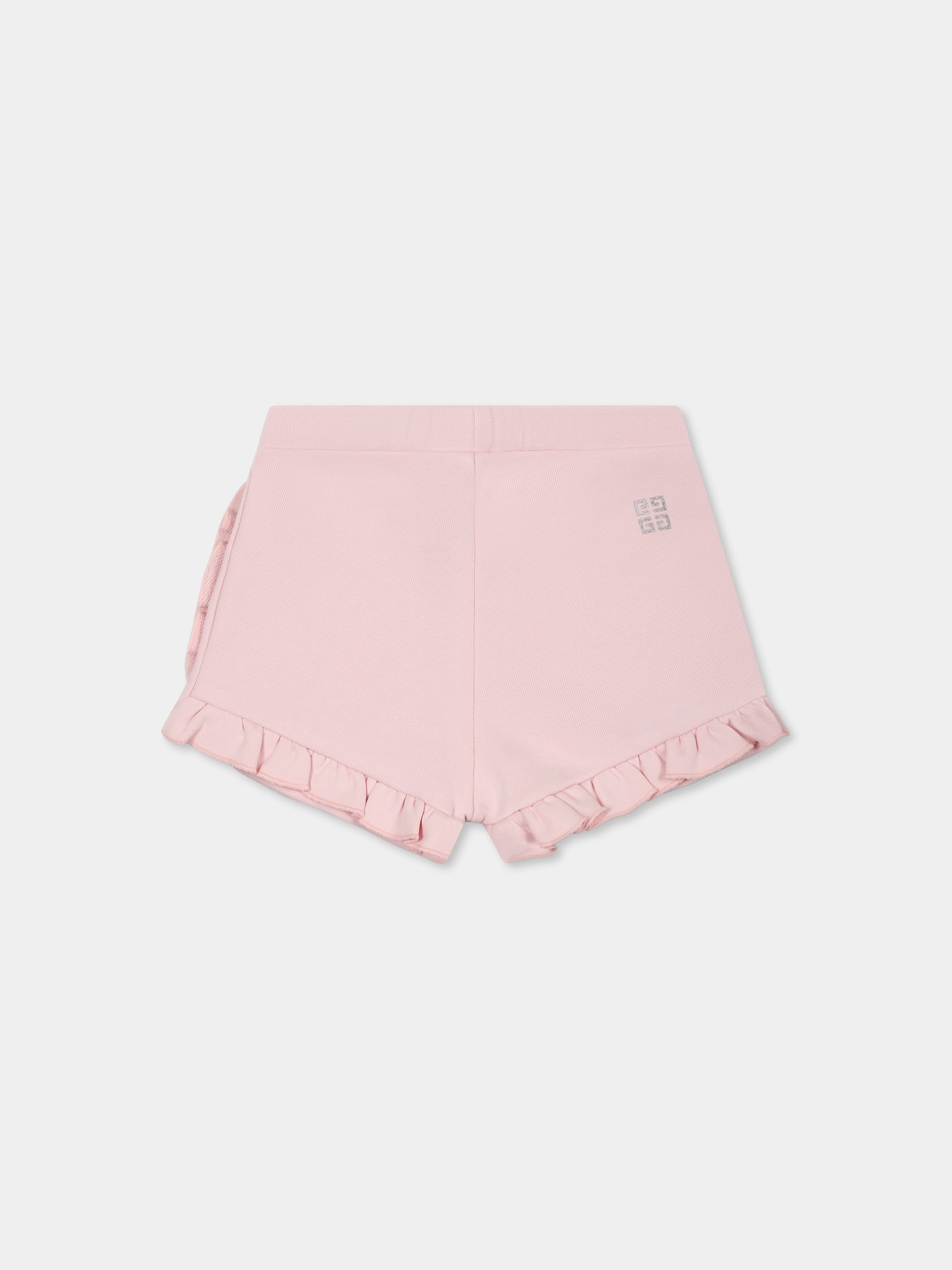 Shorts rosa per neonata con logo,Givenchy Kids,H30660 44Z