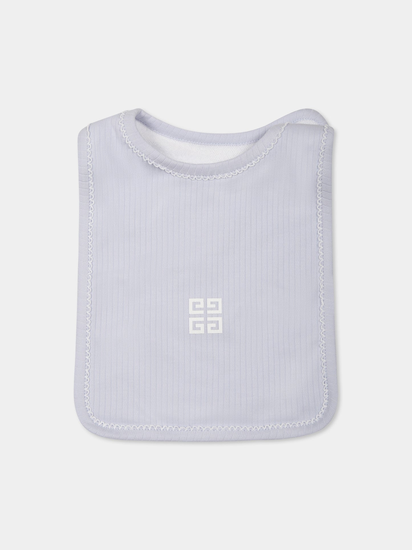 Light blue romper set for baby boy with logo