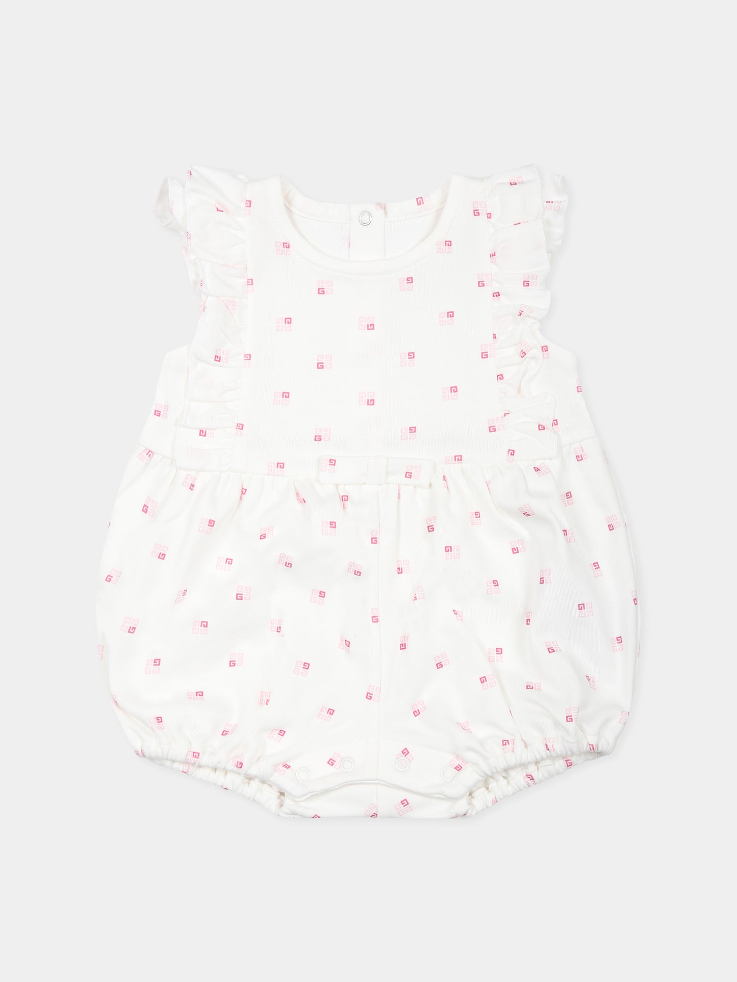 Pagliaccetto bianco per neonata con motivo 4G all over,Givenchy Kids,H30608 44Z