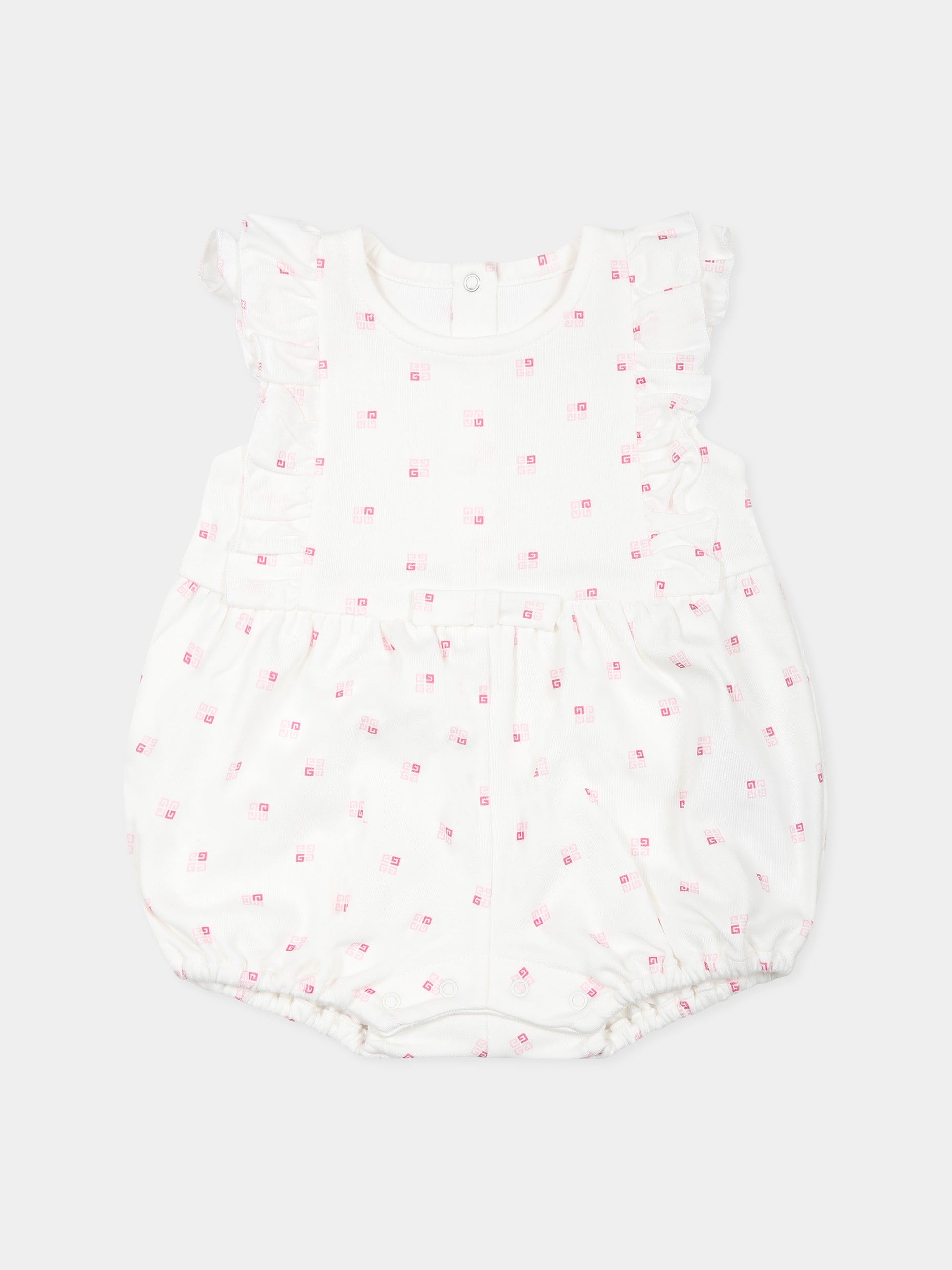 Pagliaccetto bianco per neonata con motivo 4G all over,Givenchy Kids,H30608 44Z