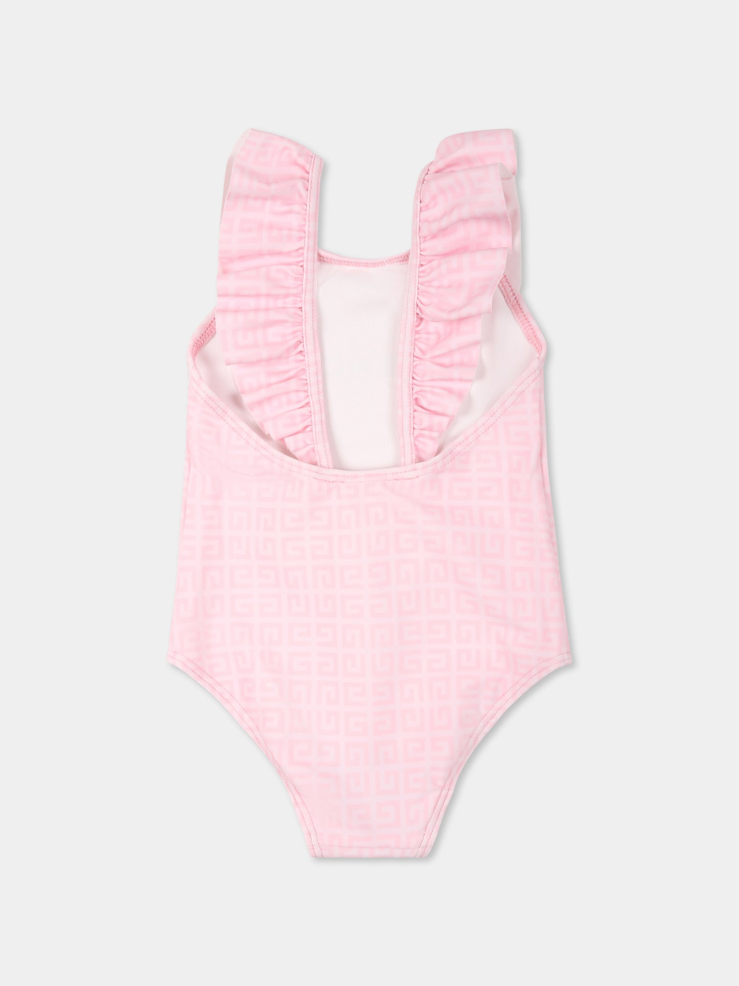 Costume intero rosa per neonata con logo,Givenchy Kids,H30649 44Z