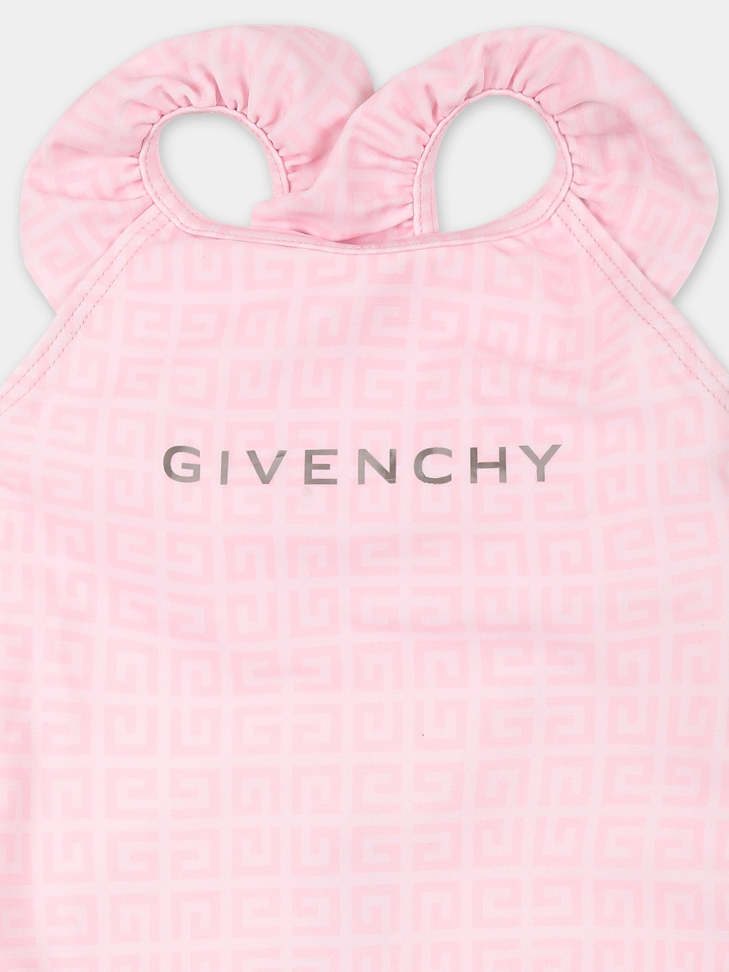 Costume intero rosa per neonata con logo,Givenchy Kids,H30649 44Z