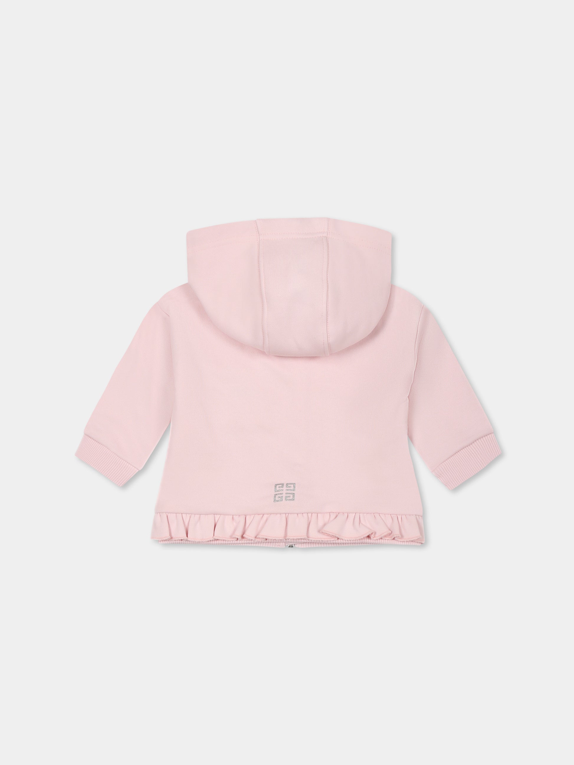 Felpa rosa per neonata con logo,Givenchy Kids,H30654 44Z