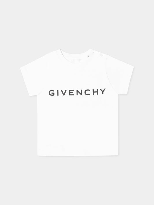 T-shirt bianca per neonato con logo,Givenchy Kids,H30640 10P