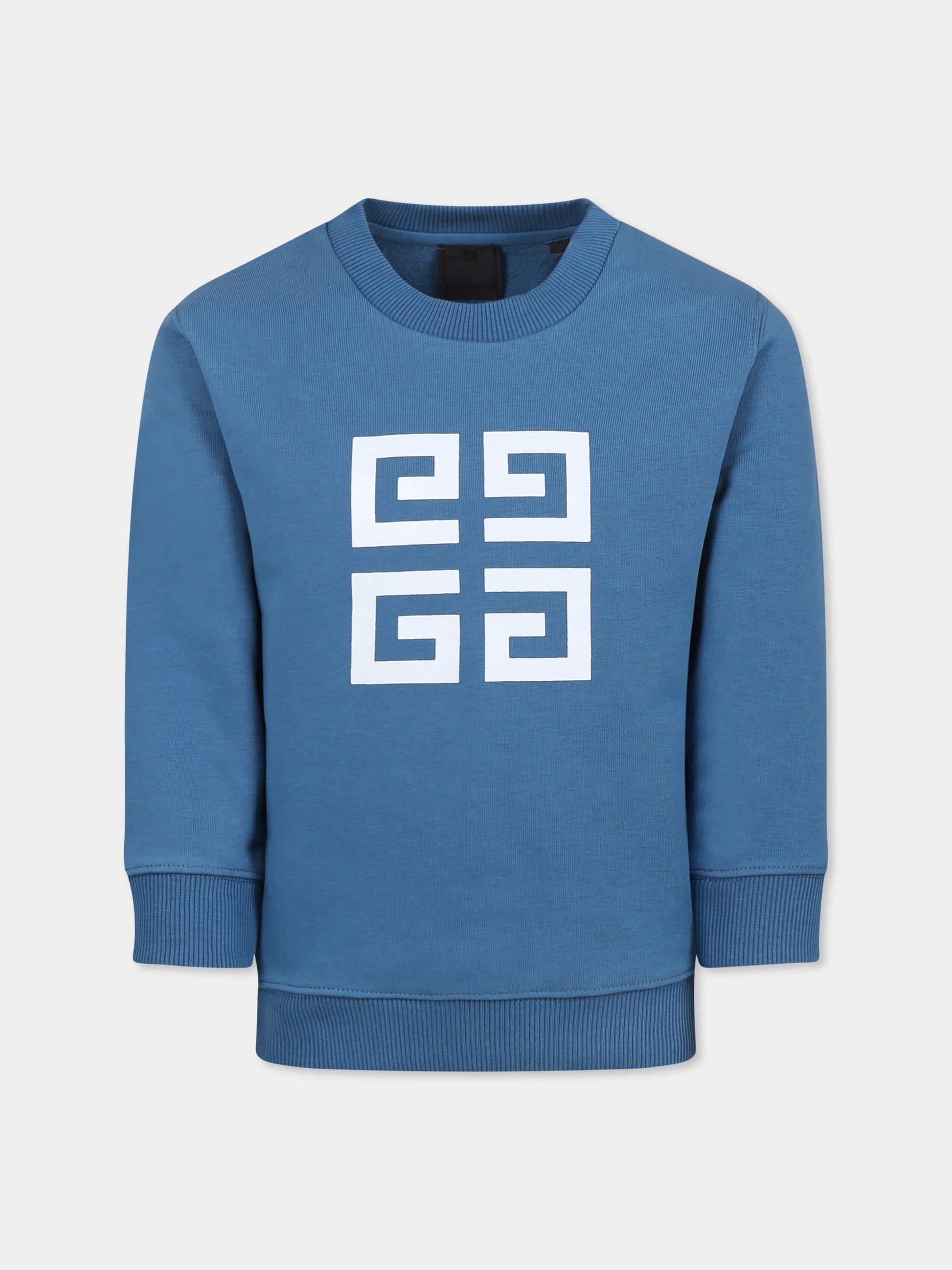 Felpa blu per bambino con motivo 4G,Givenchy Kids,H30695 80V