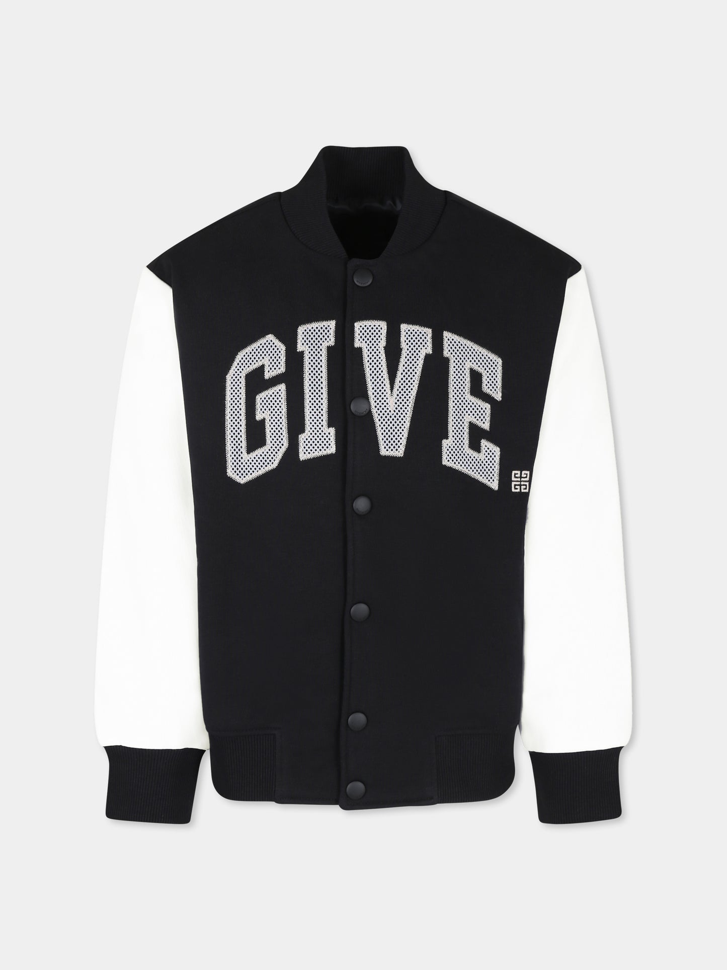 Bomber nero per bambini con logo,Givenchy Kids,H30702 09B