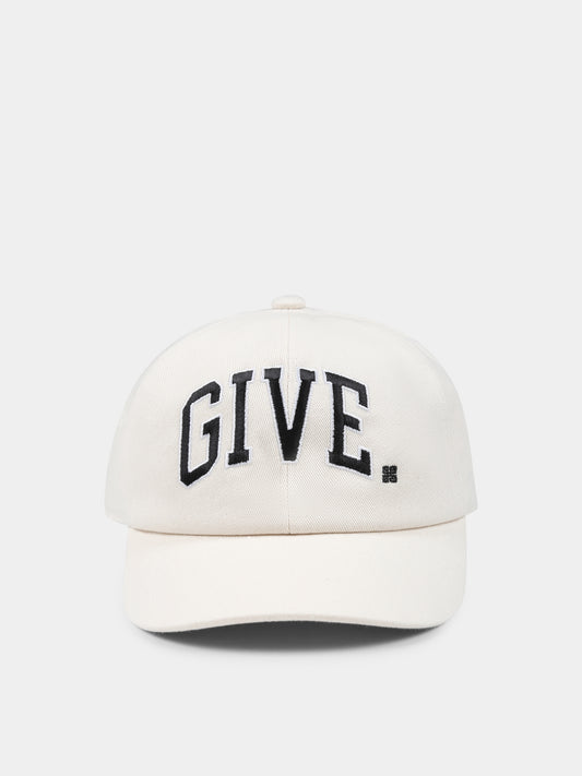 Cappello avorio per bambini con logo,Givenchy Kids,H30668 184
