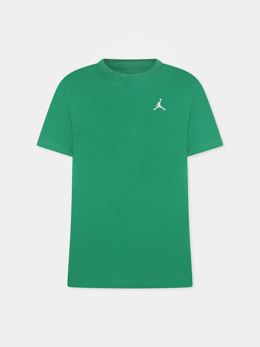 T-shirt verde per bambino con logo,Jordan,95D266 E1P