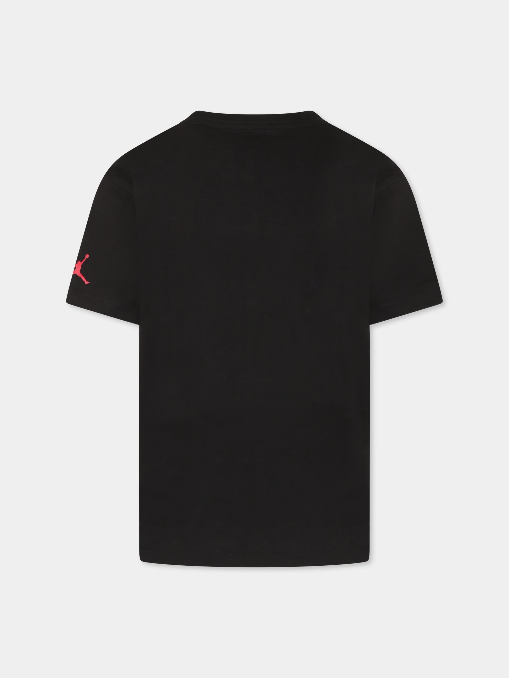 T-shirt nera per bambino con sneaker,Jordan,95C899 K25