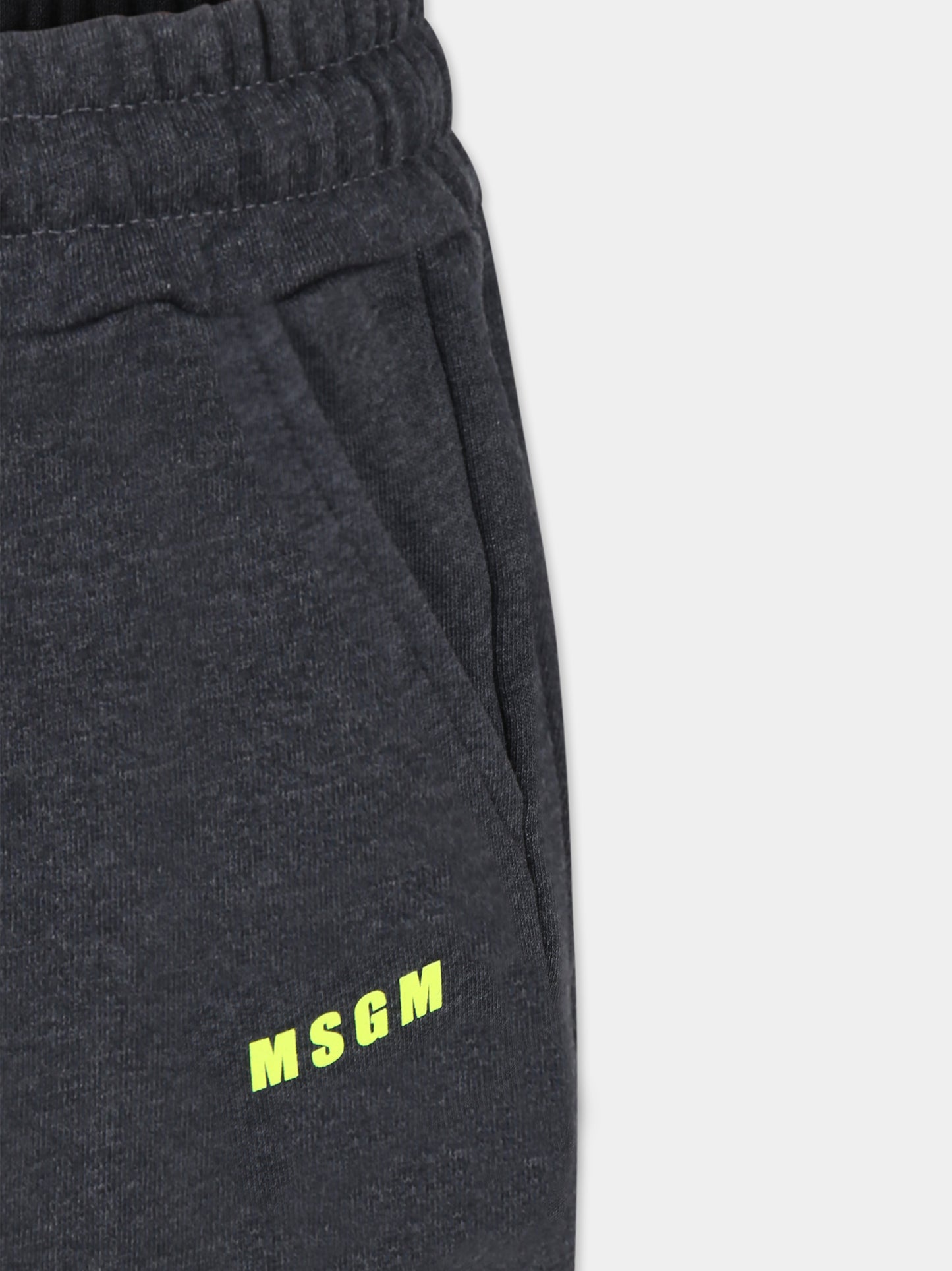 Pantaloni grigi per bambini con logo,Msgm Kids,F3MSJUFP045 104